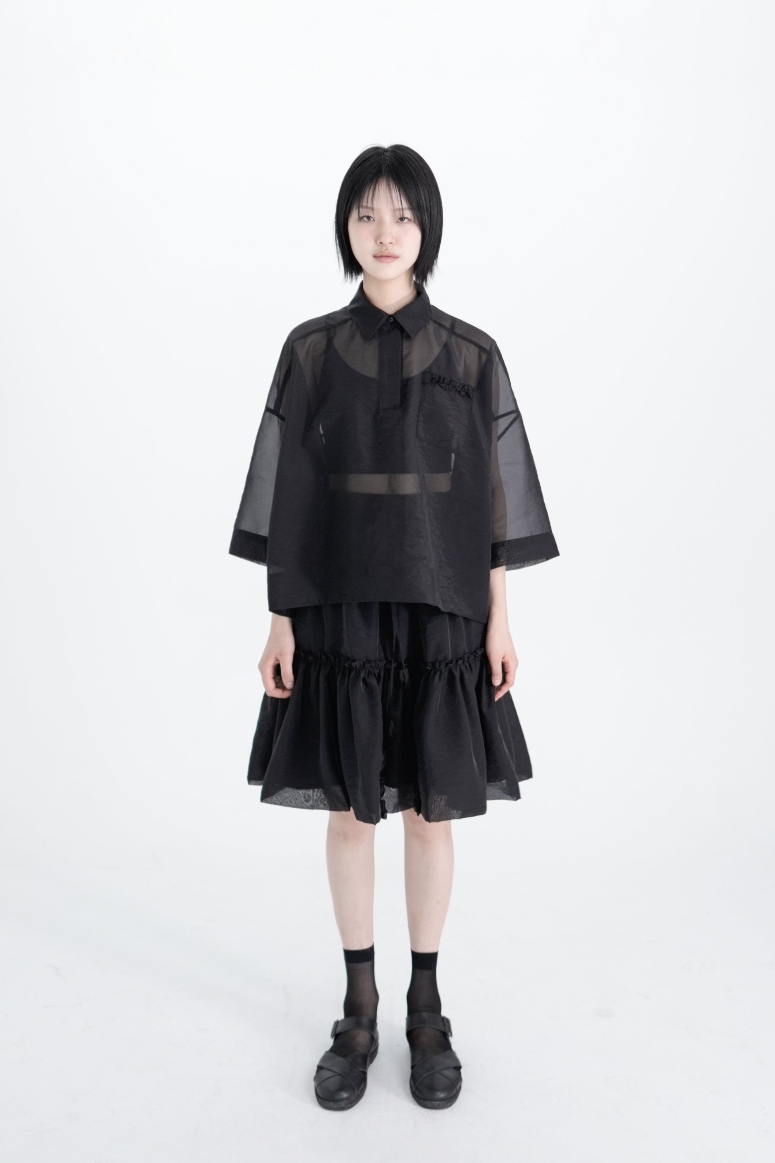 frill pocket shirt