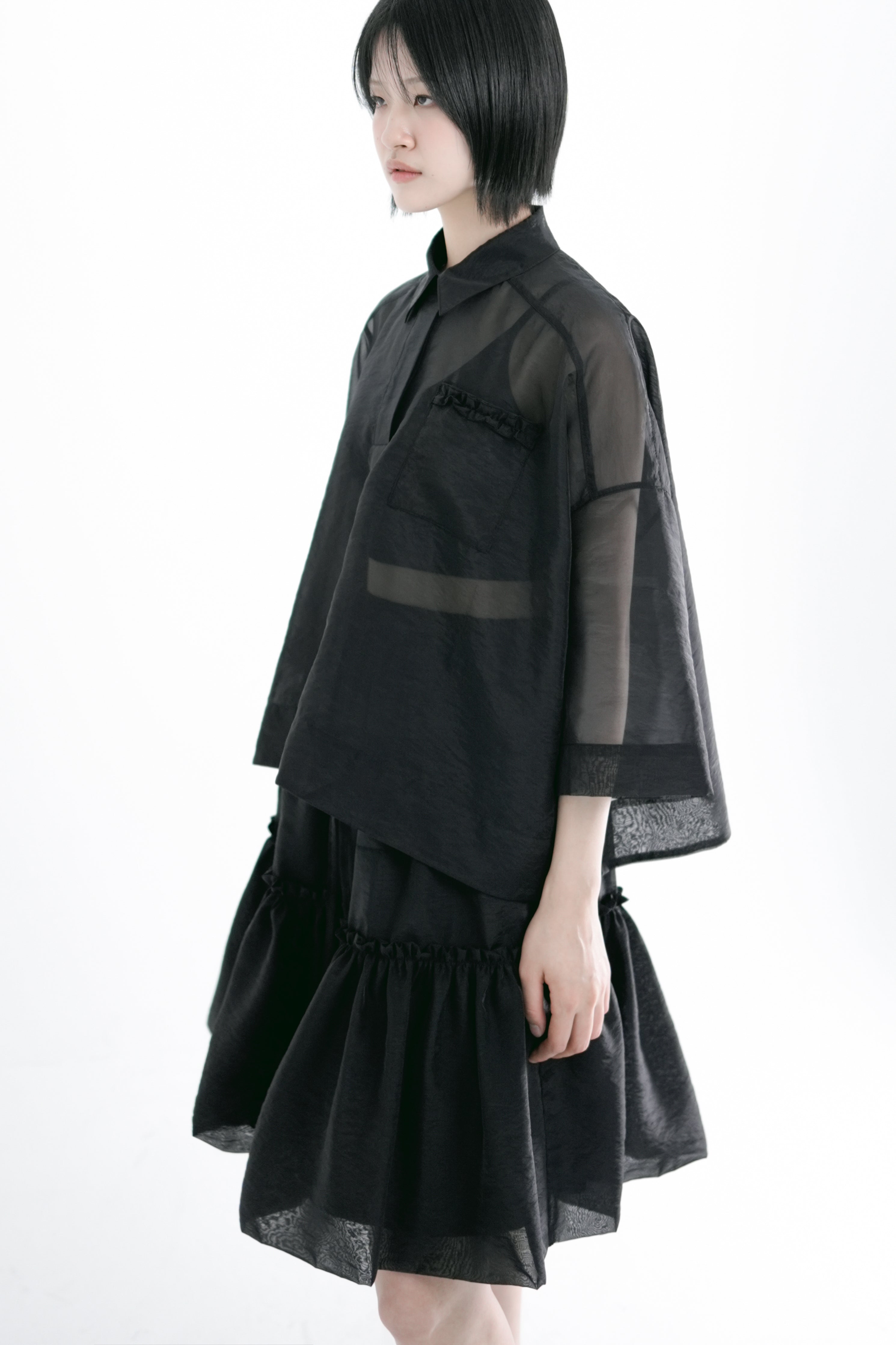 frill pocket shirt