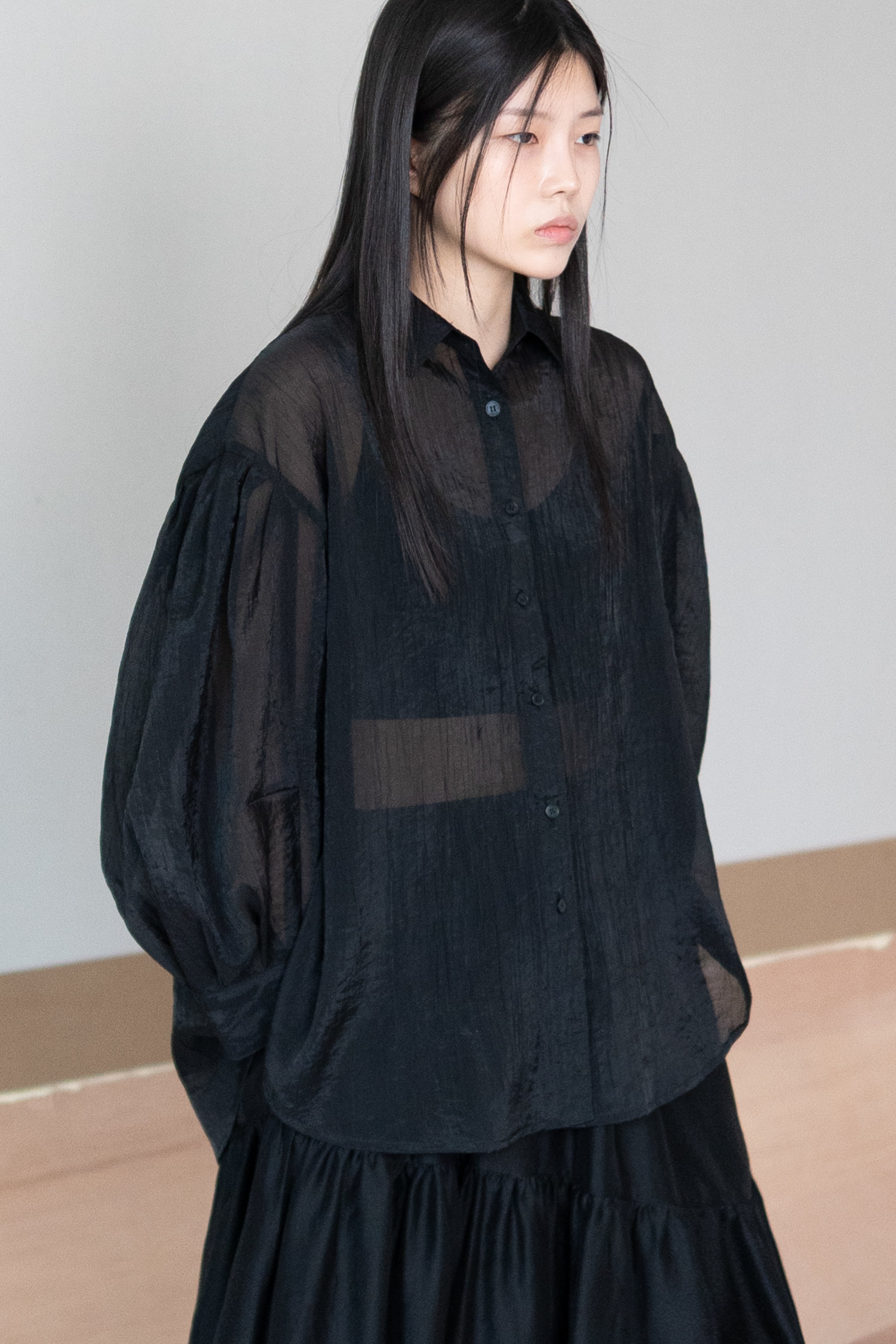 full sleeve sheer shirt