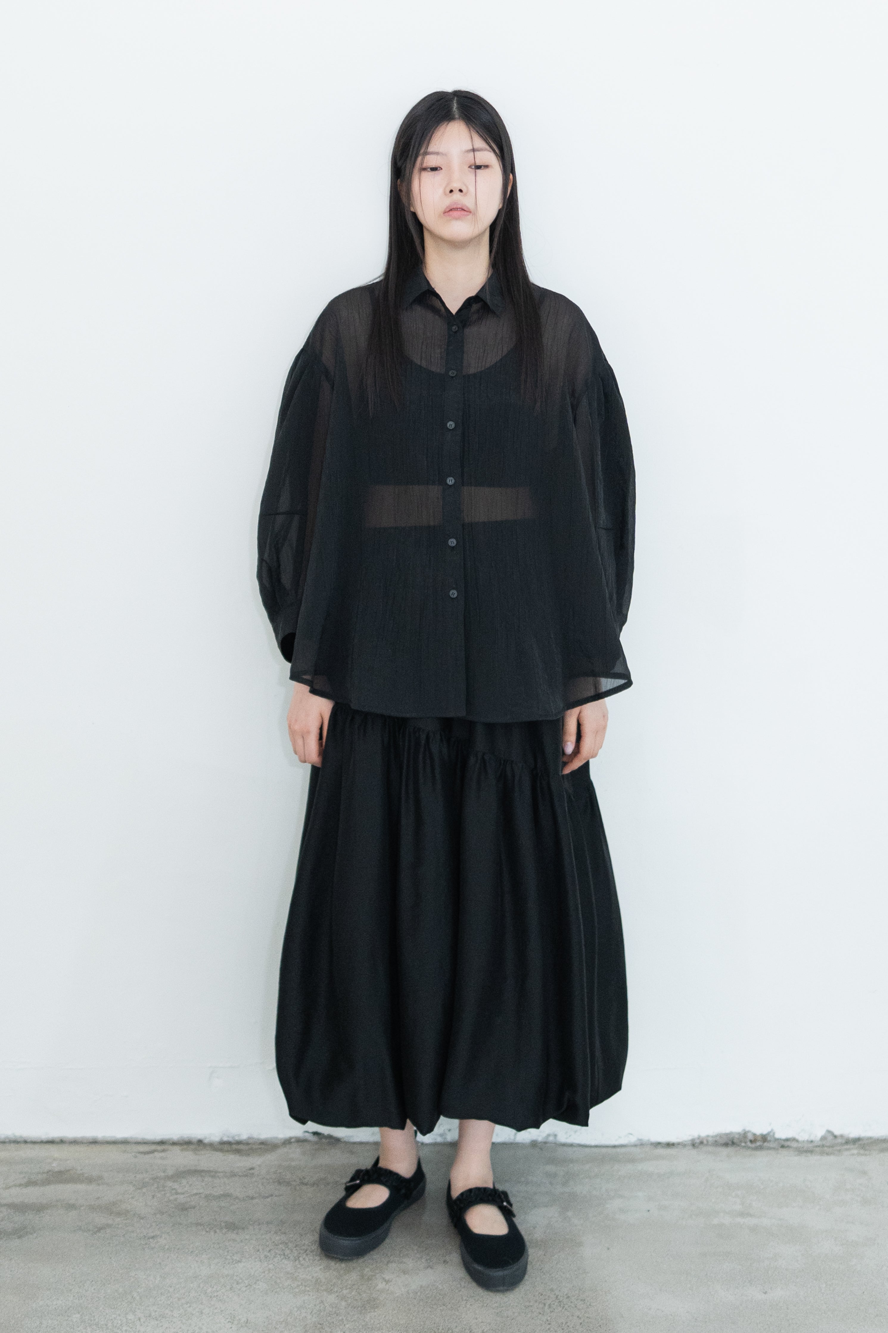 full sleeve sheer shirt