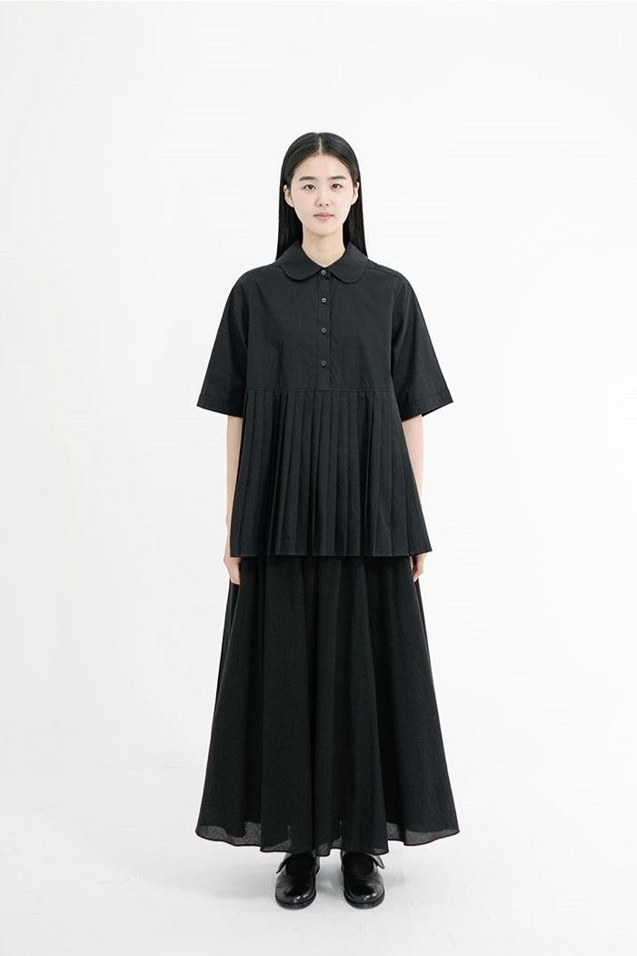 half sleeve pleats shirt