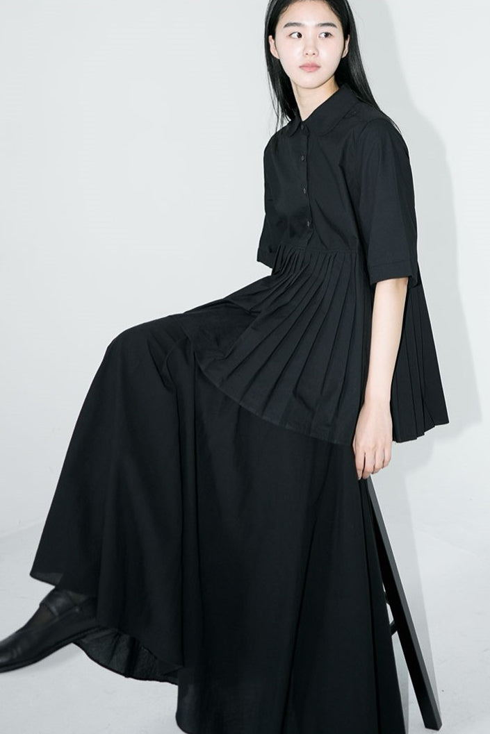 half sleeve pleats shirt