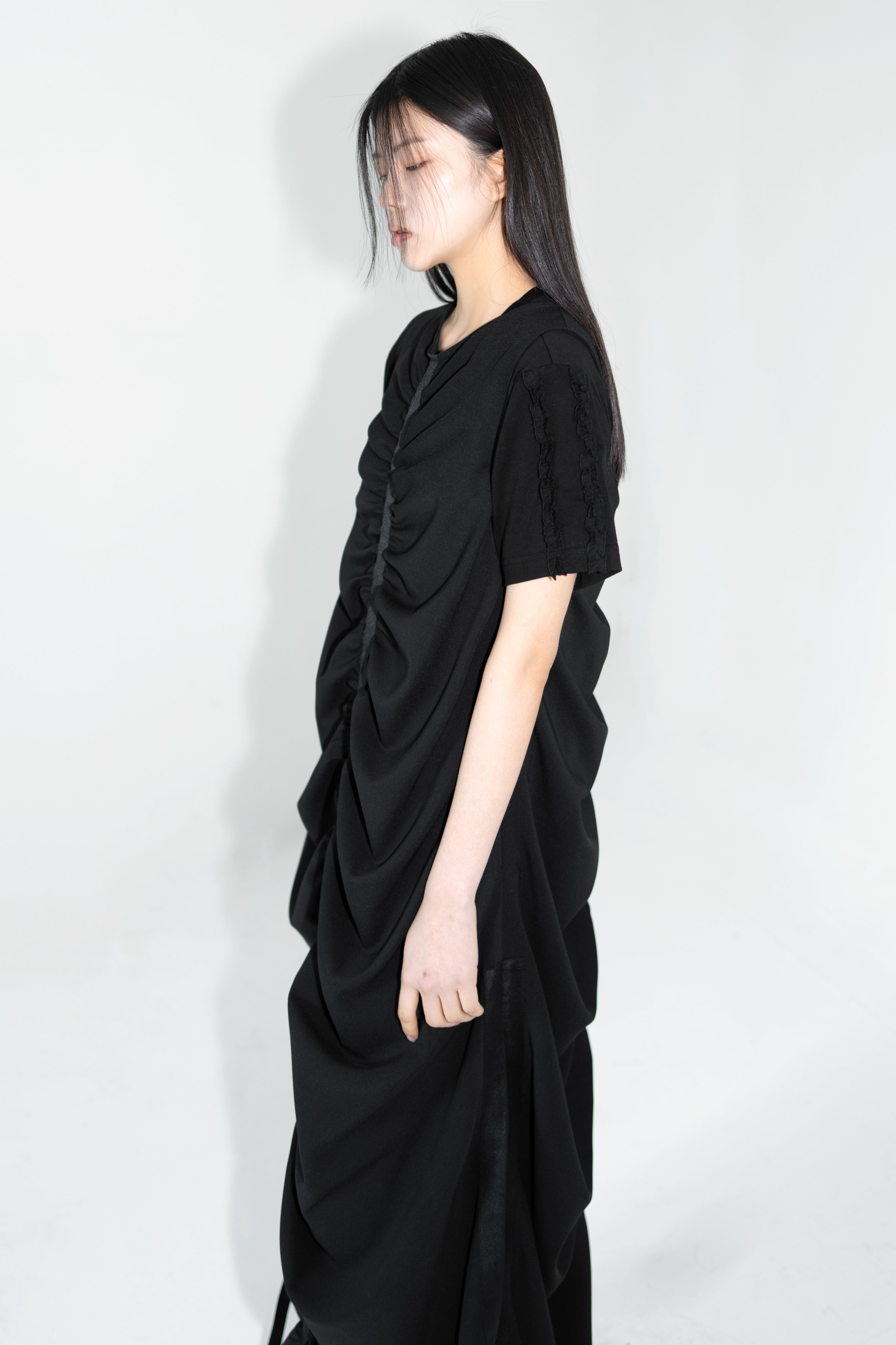 half sleeve frill t shirt