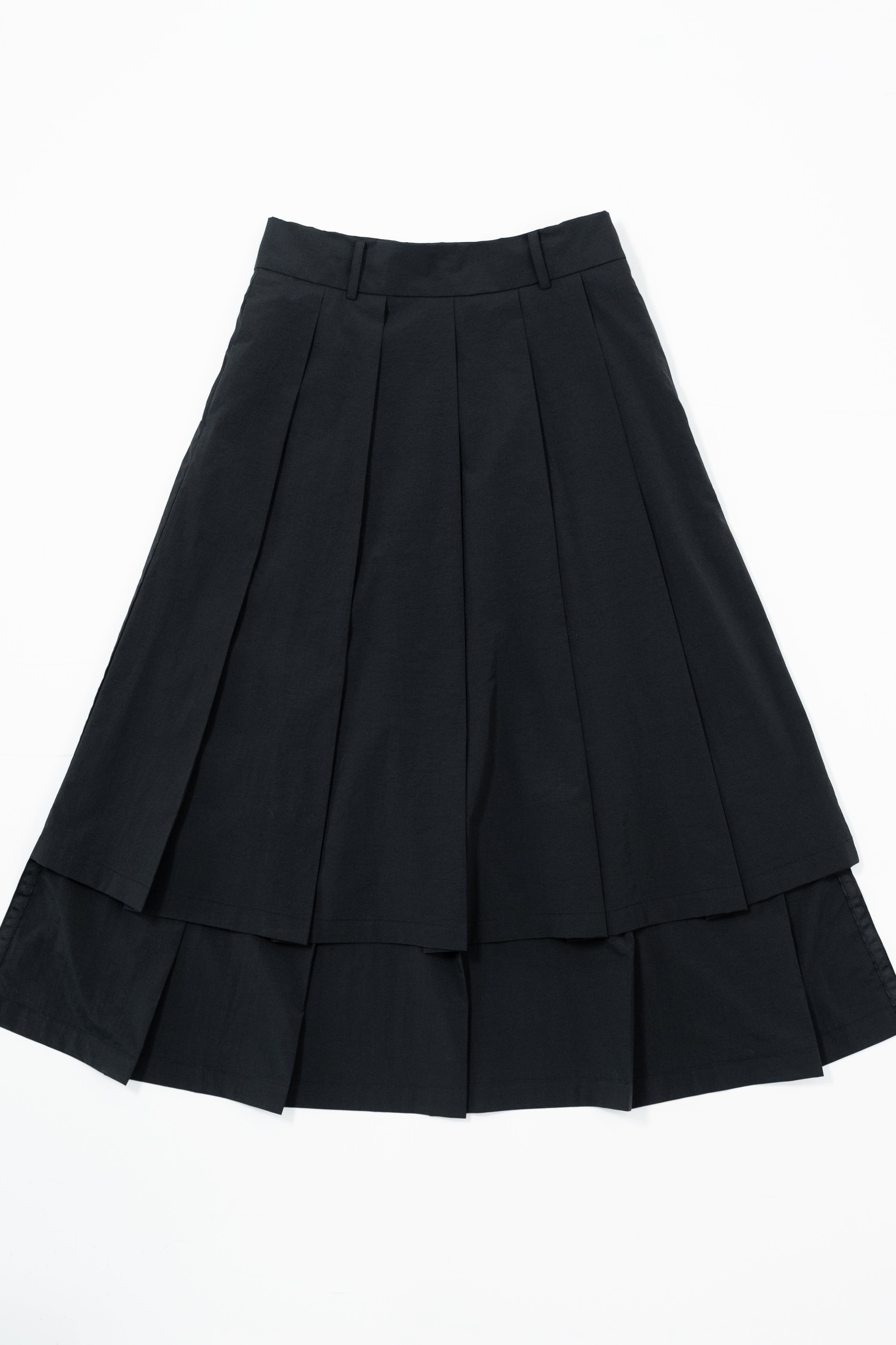 high-low pleats skirt