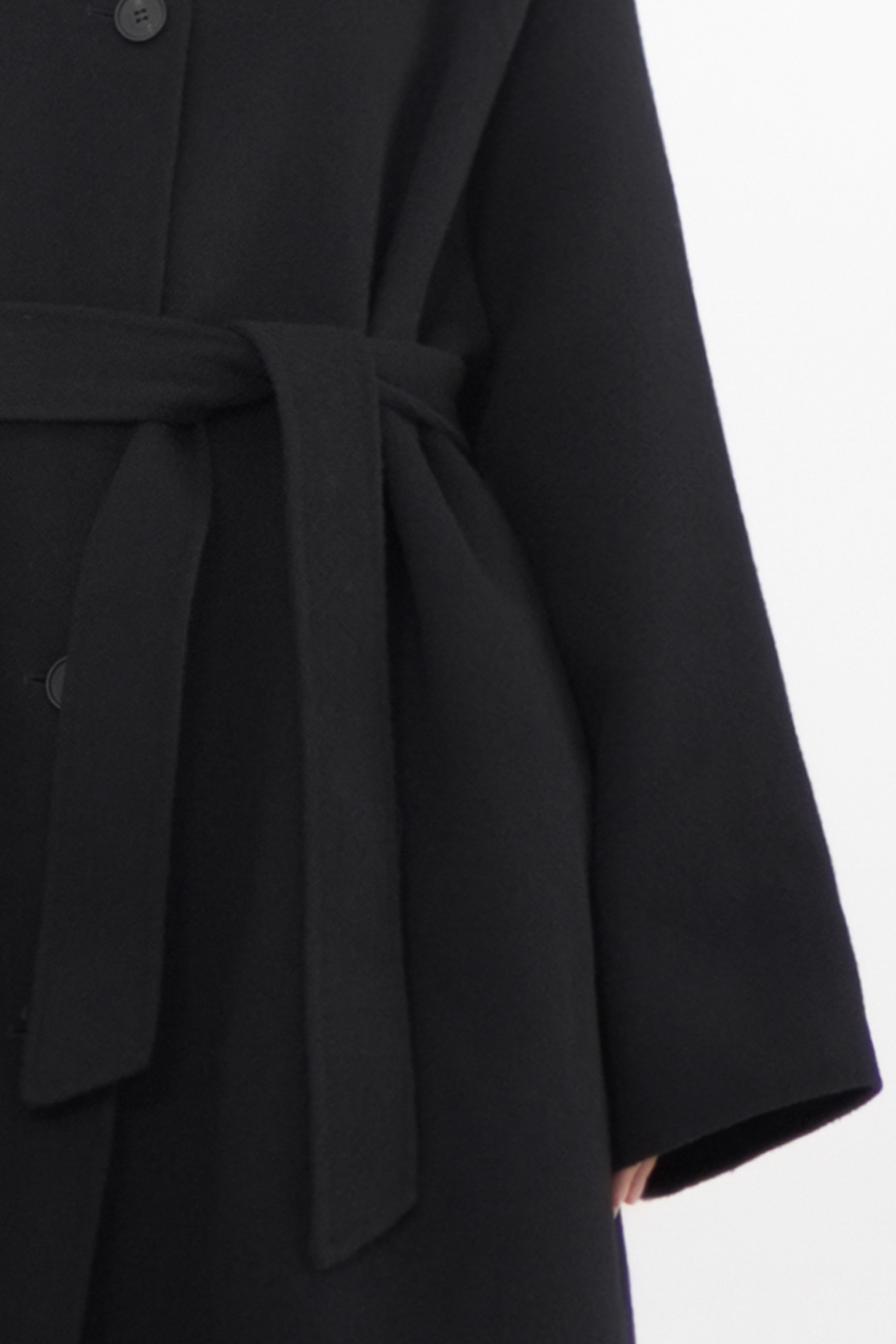 high neck handmade long coat