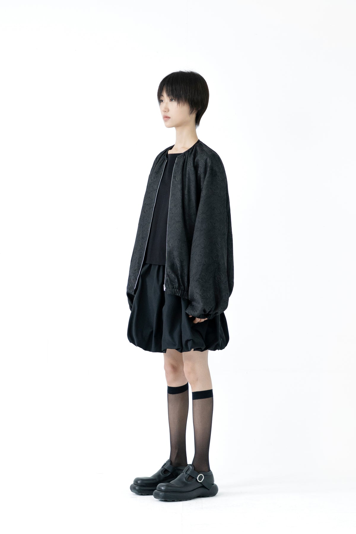 jacquard frill blouson
