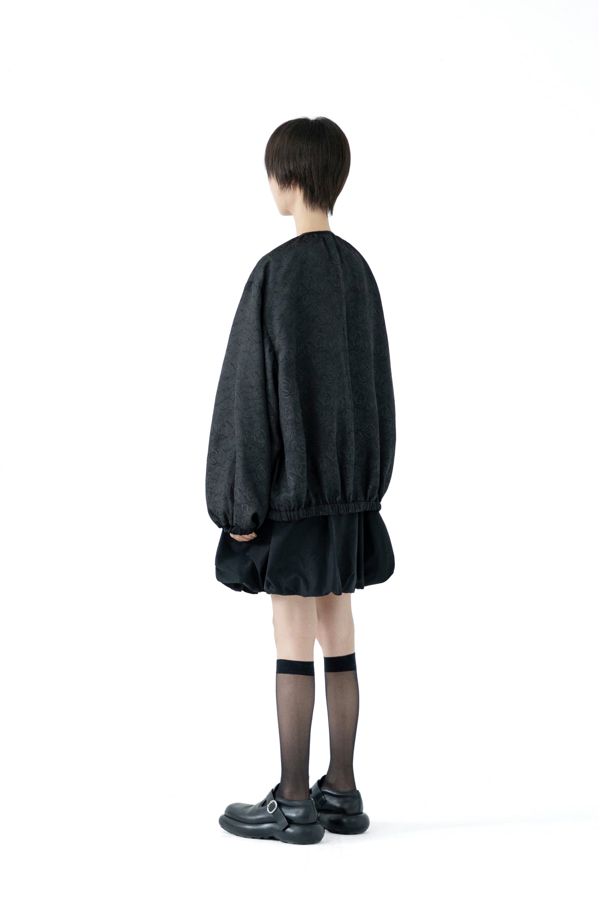 jacquard frill blouson