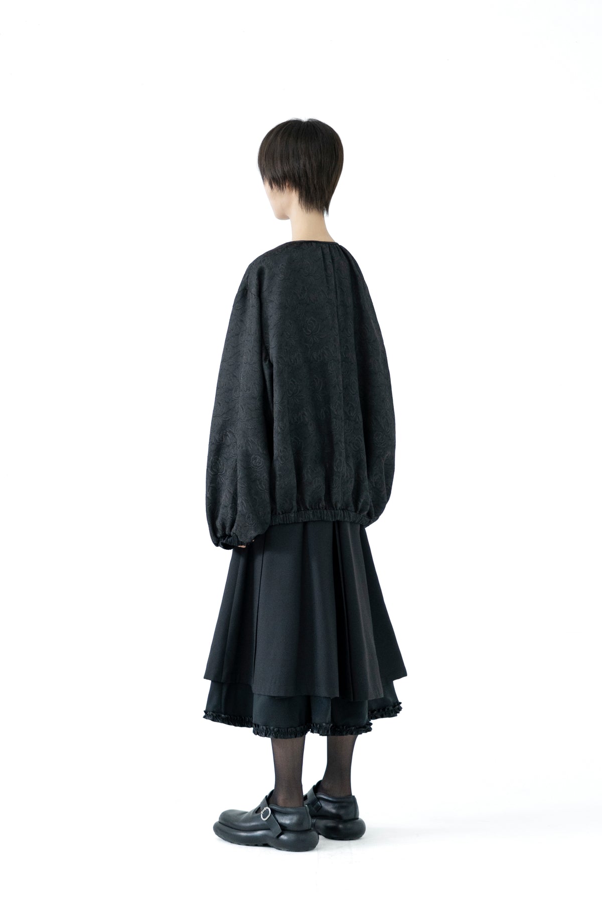 jacquard frill blouson
