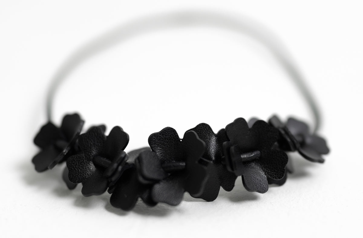 leather flower necklace