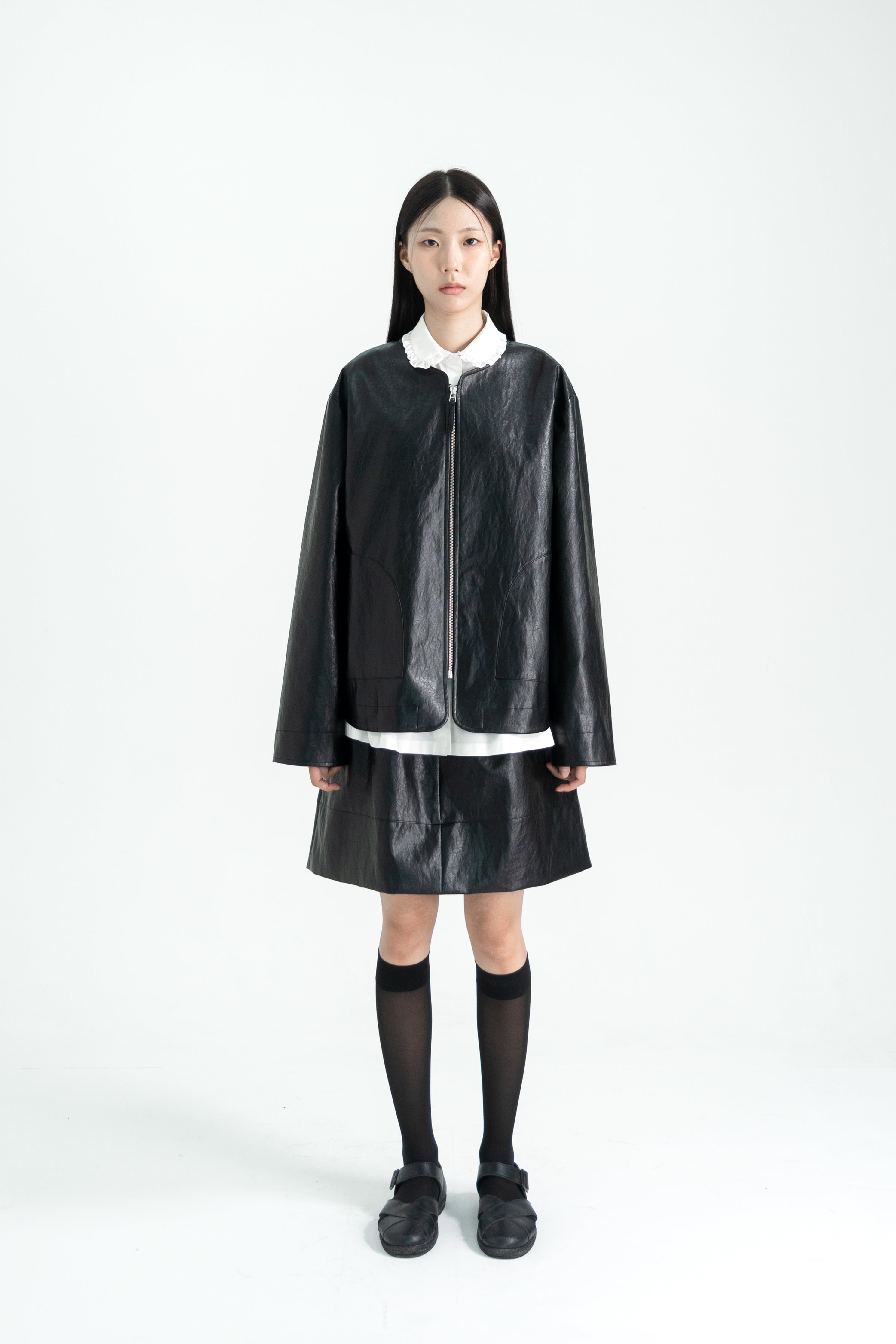 leather short skirt