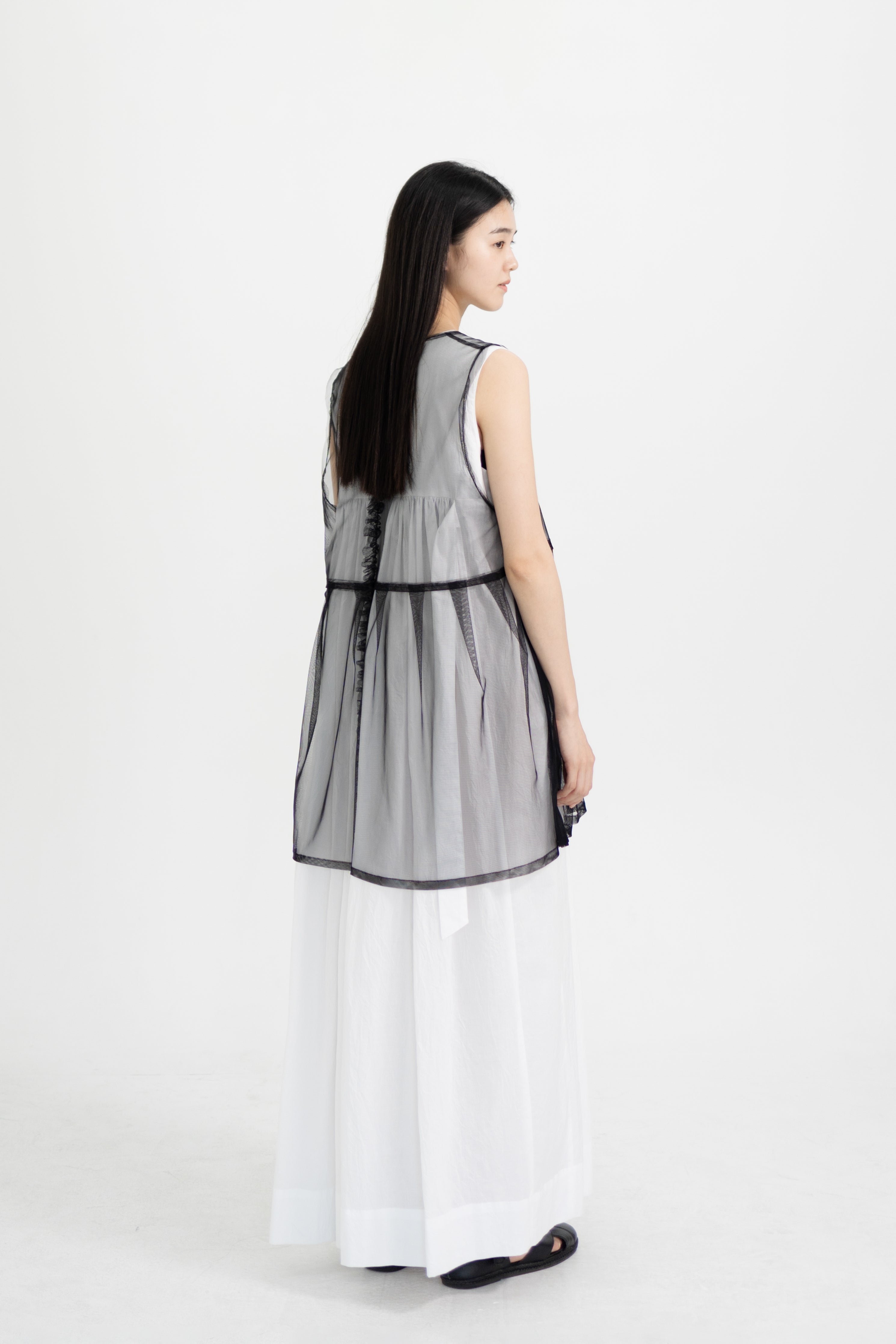 mesh frill vest