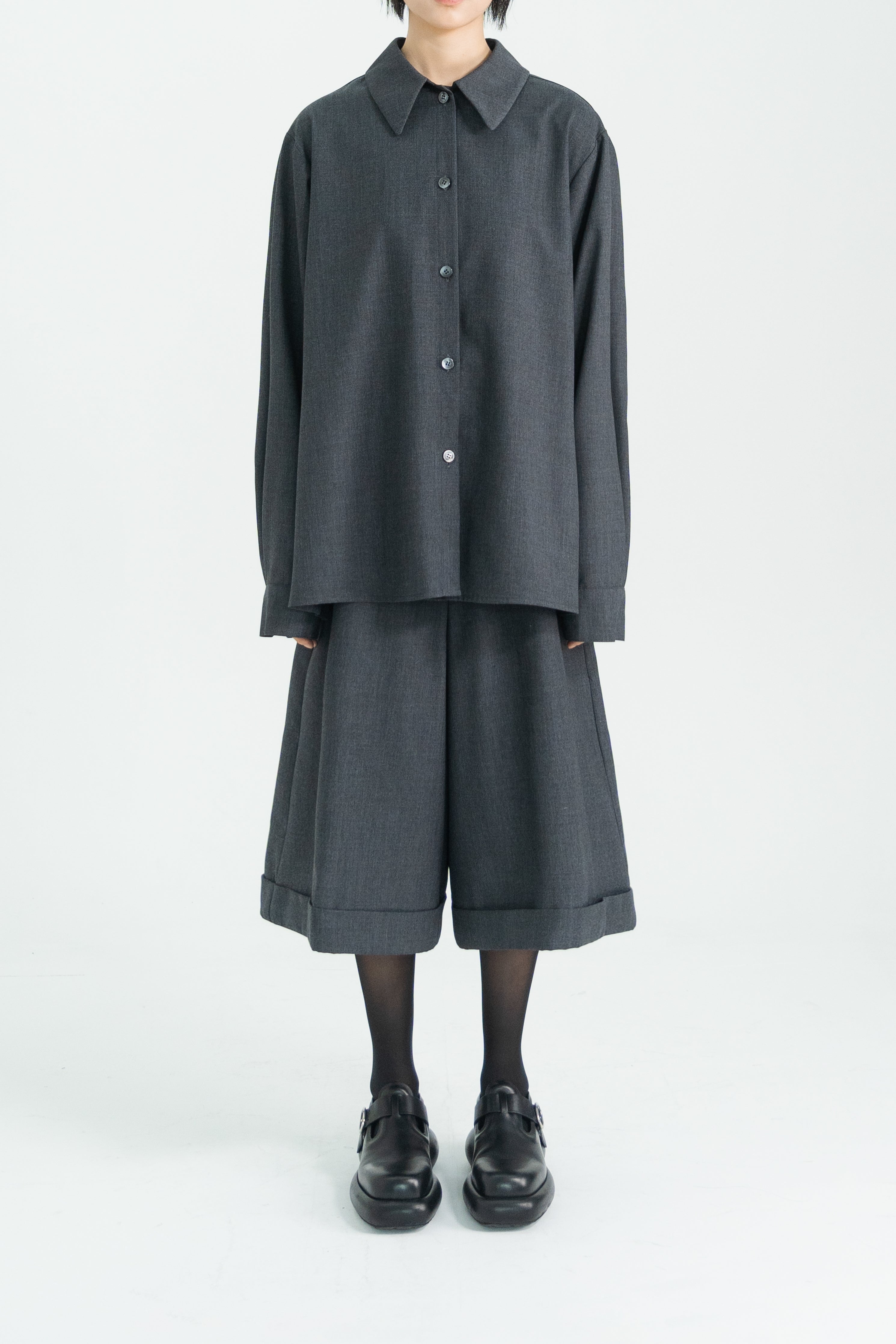 mild wool pleats shirt