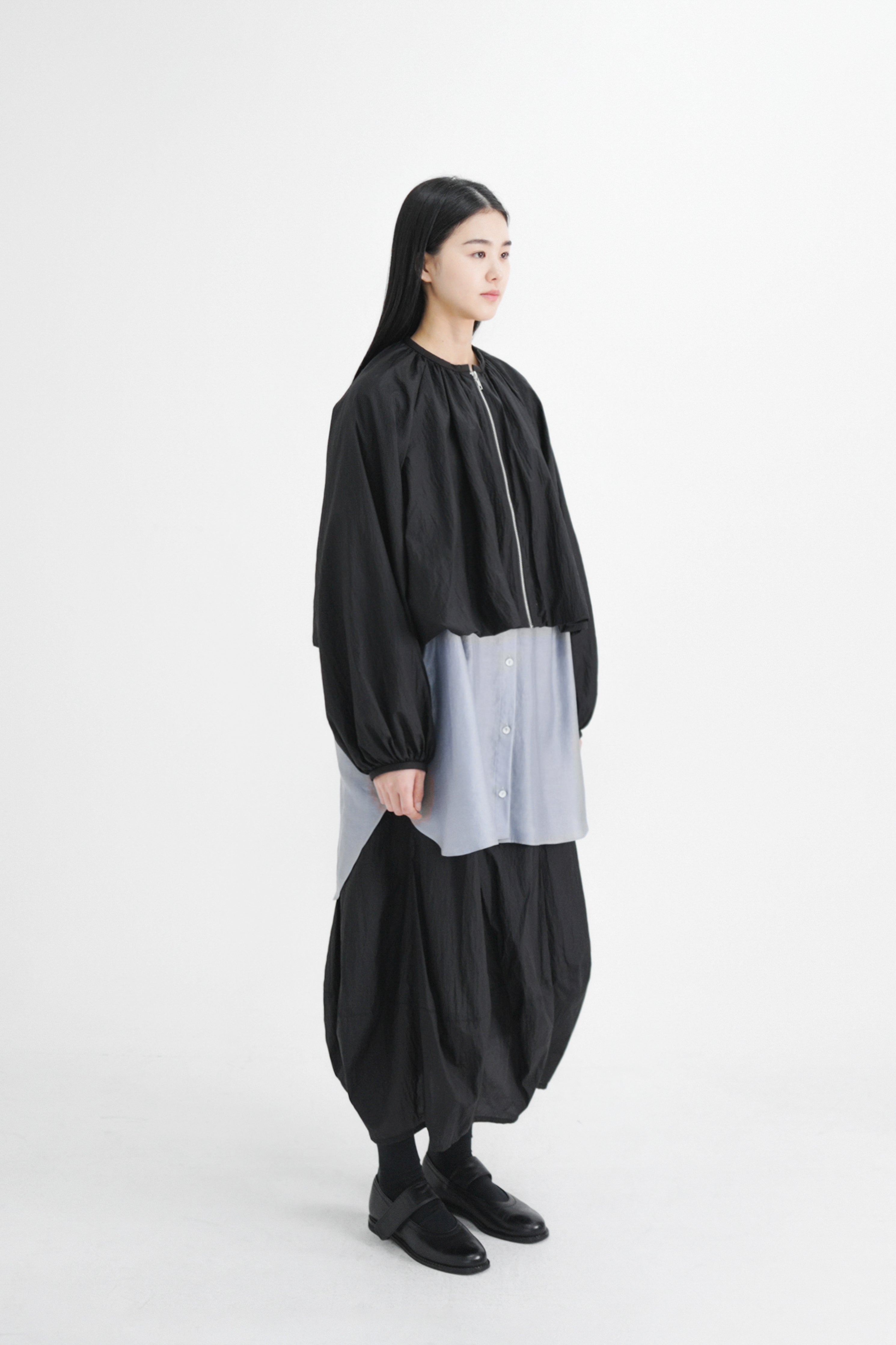 専用！eunoia moss jacket ナイロンジップジャケット 黒 moss jacket
