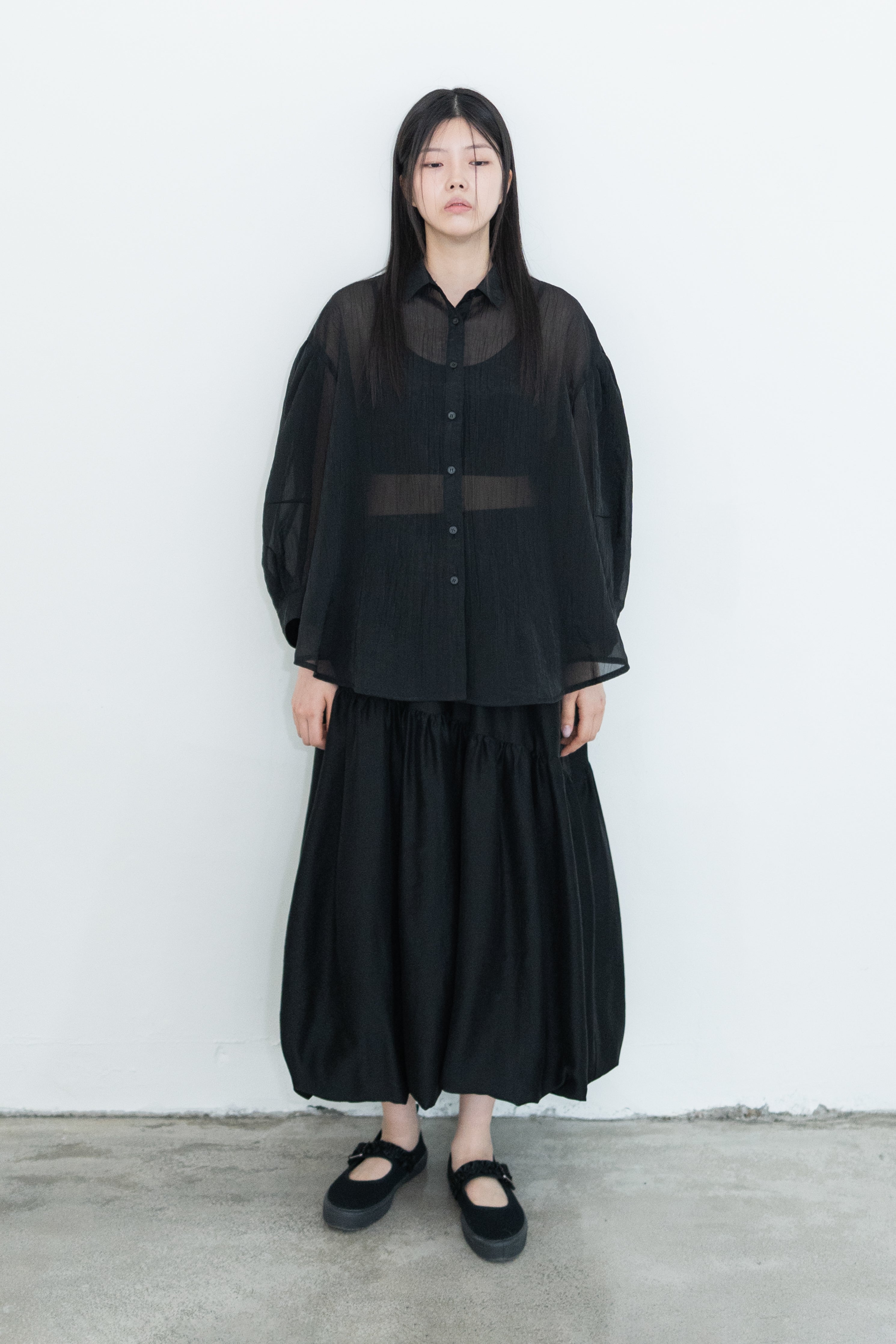 oblique line moss skirt