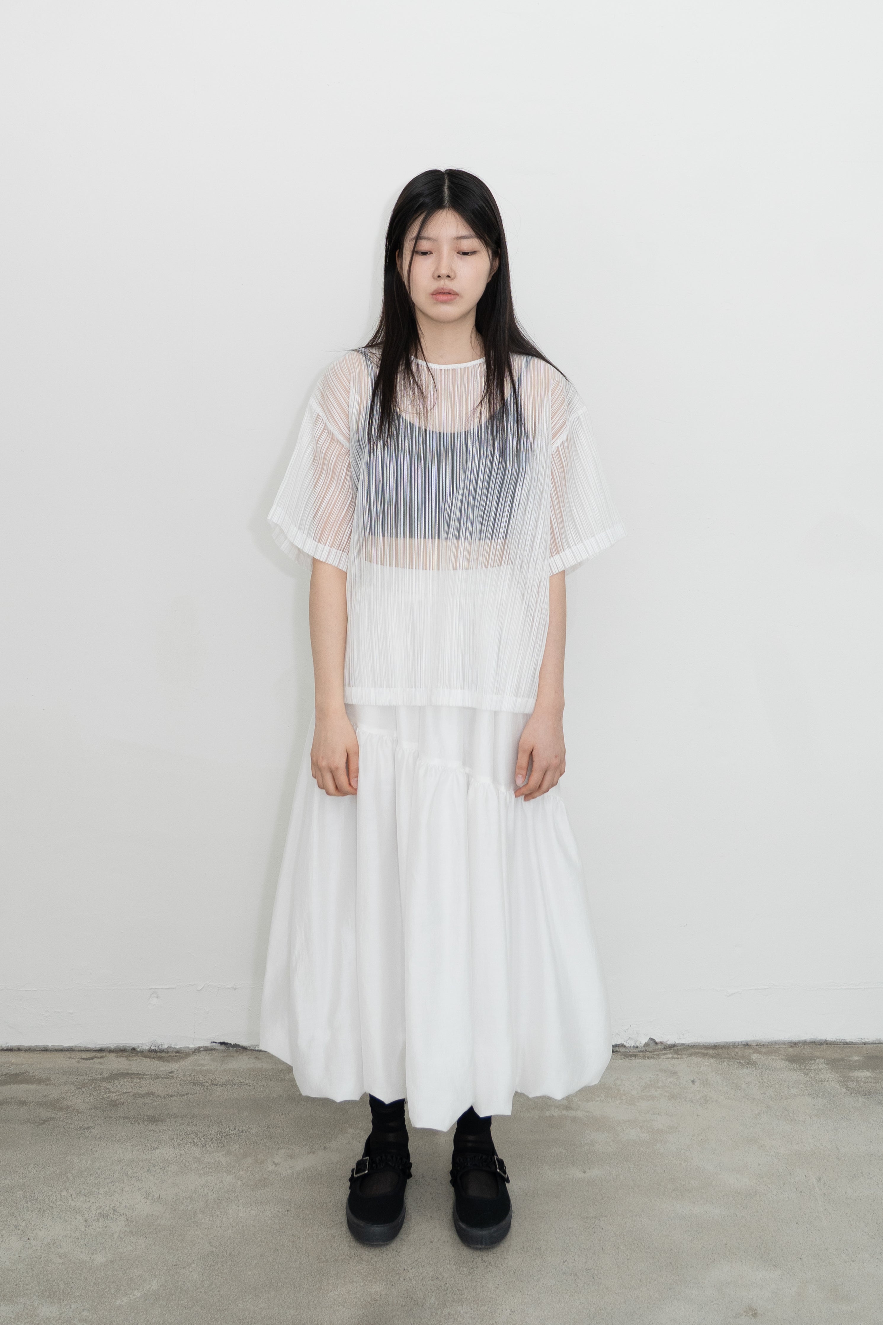 oblique line moss skirt
