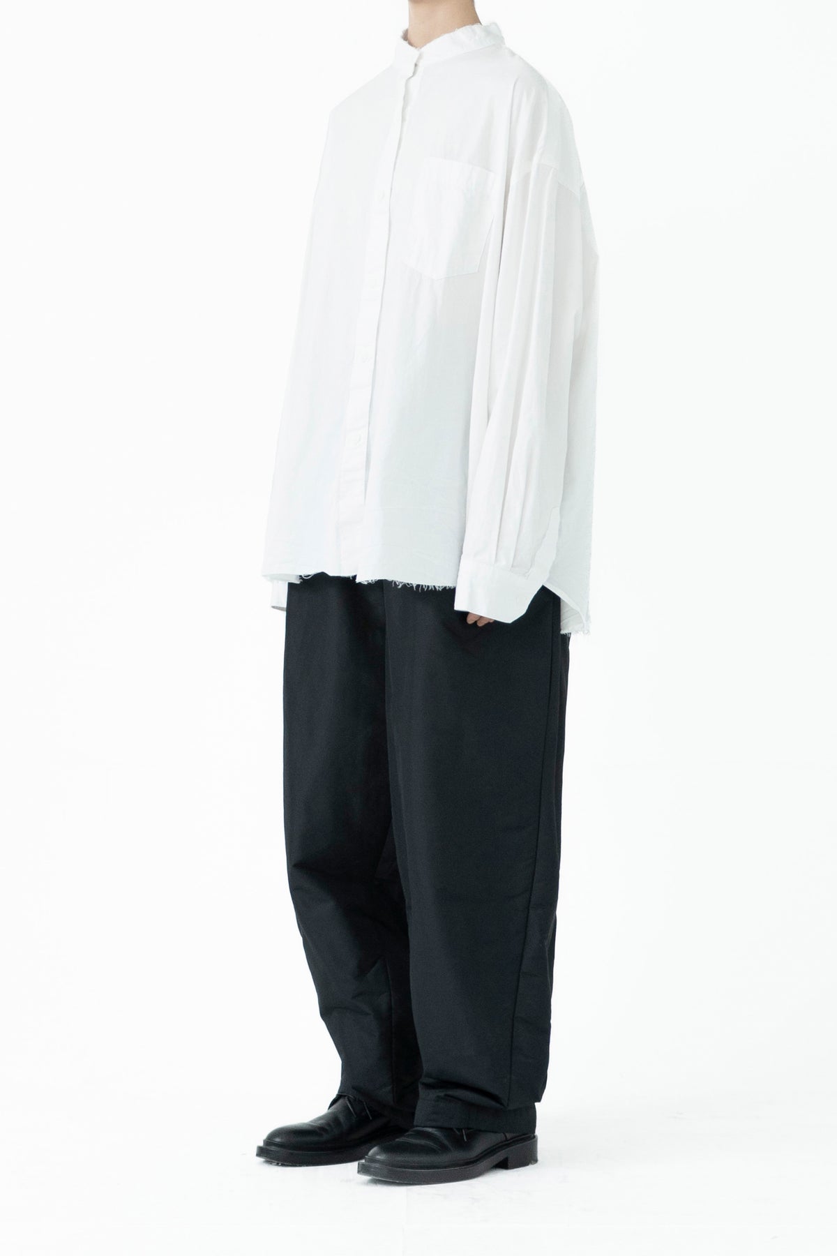oxford mandarin collar shirt