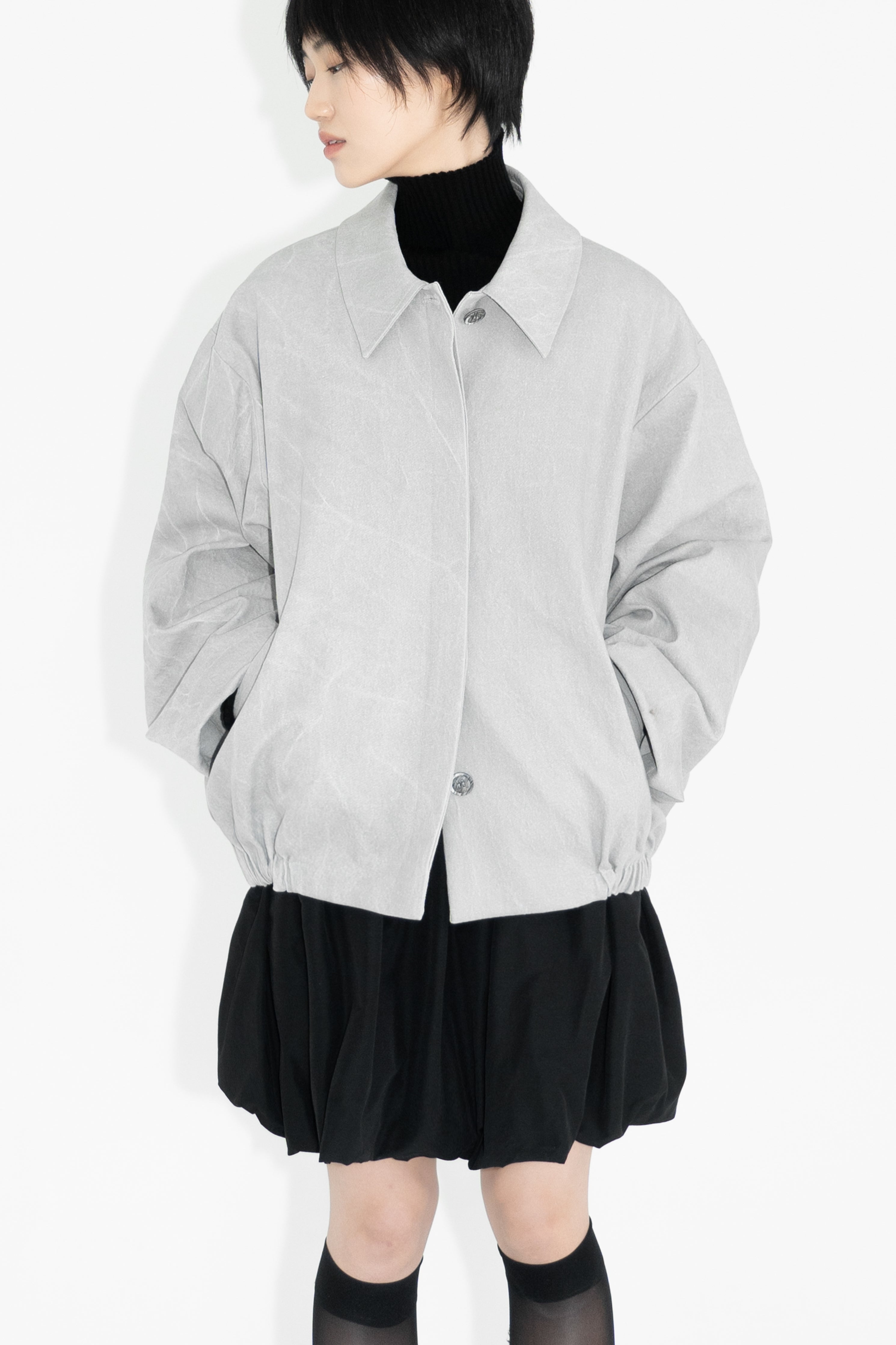 pigment shirring blouson