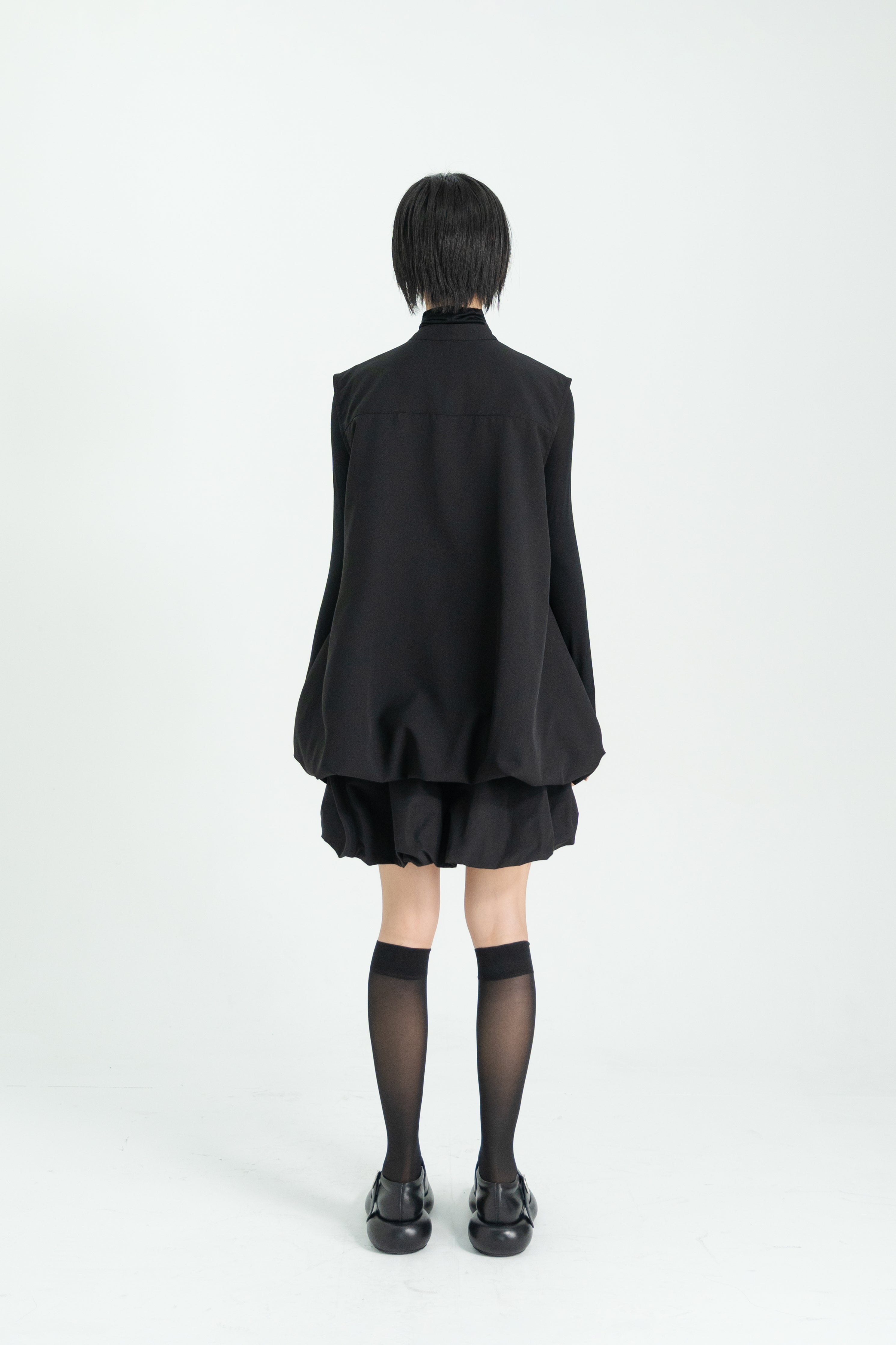 pintuck moss vest