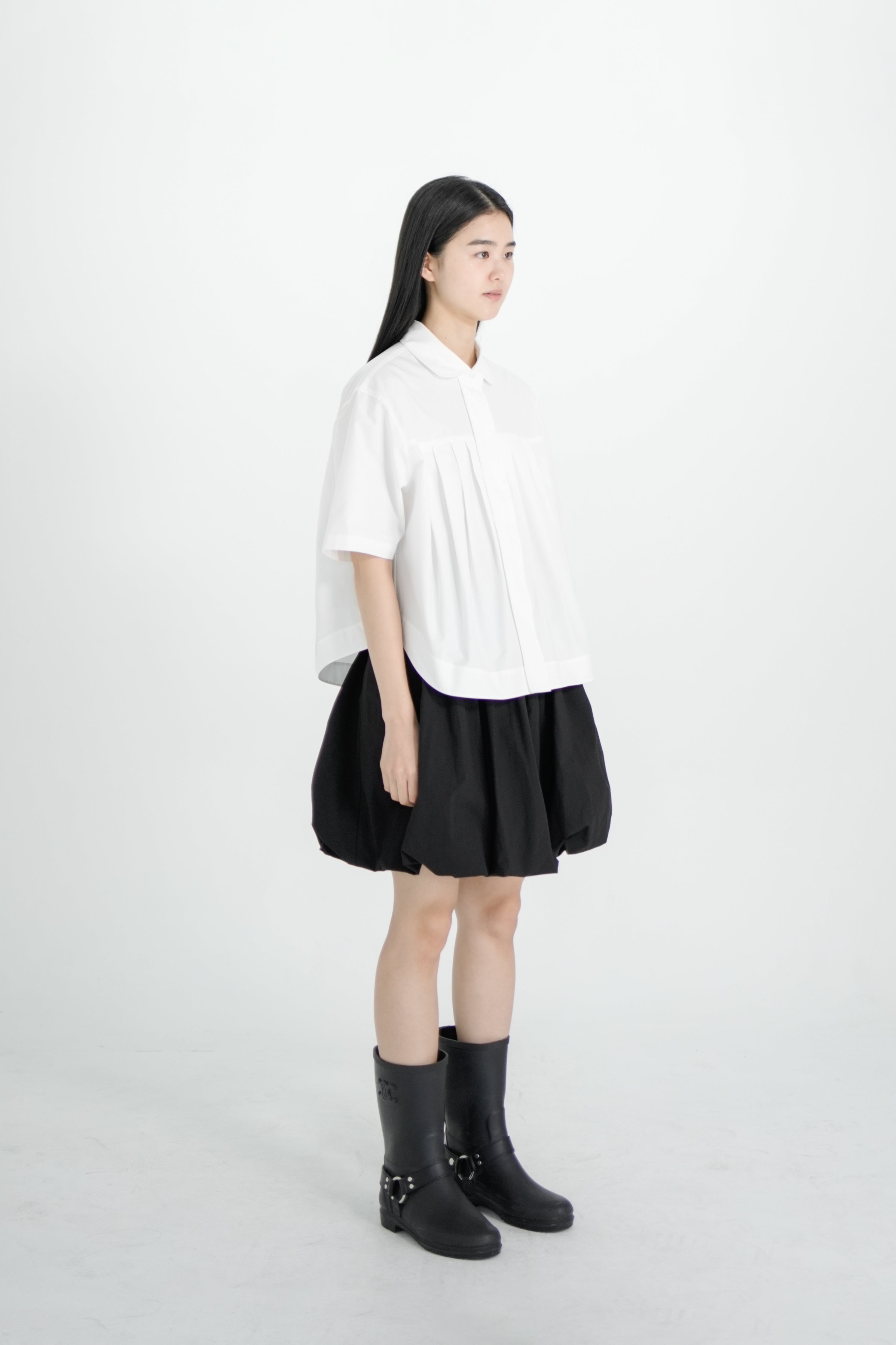 poplin tuck shirt