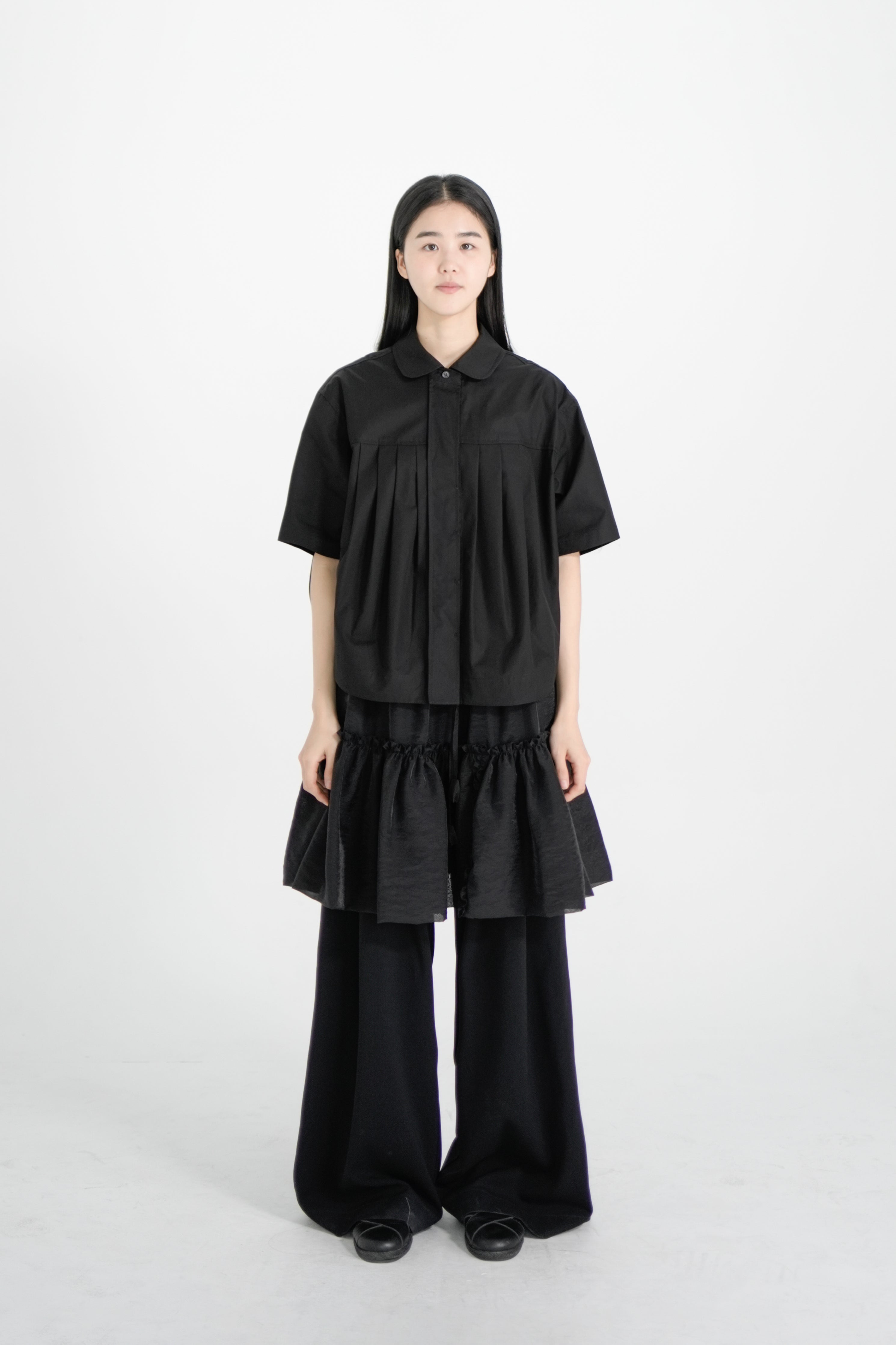 poplin tuck shirt