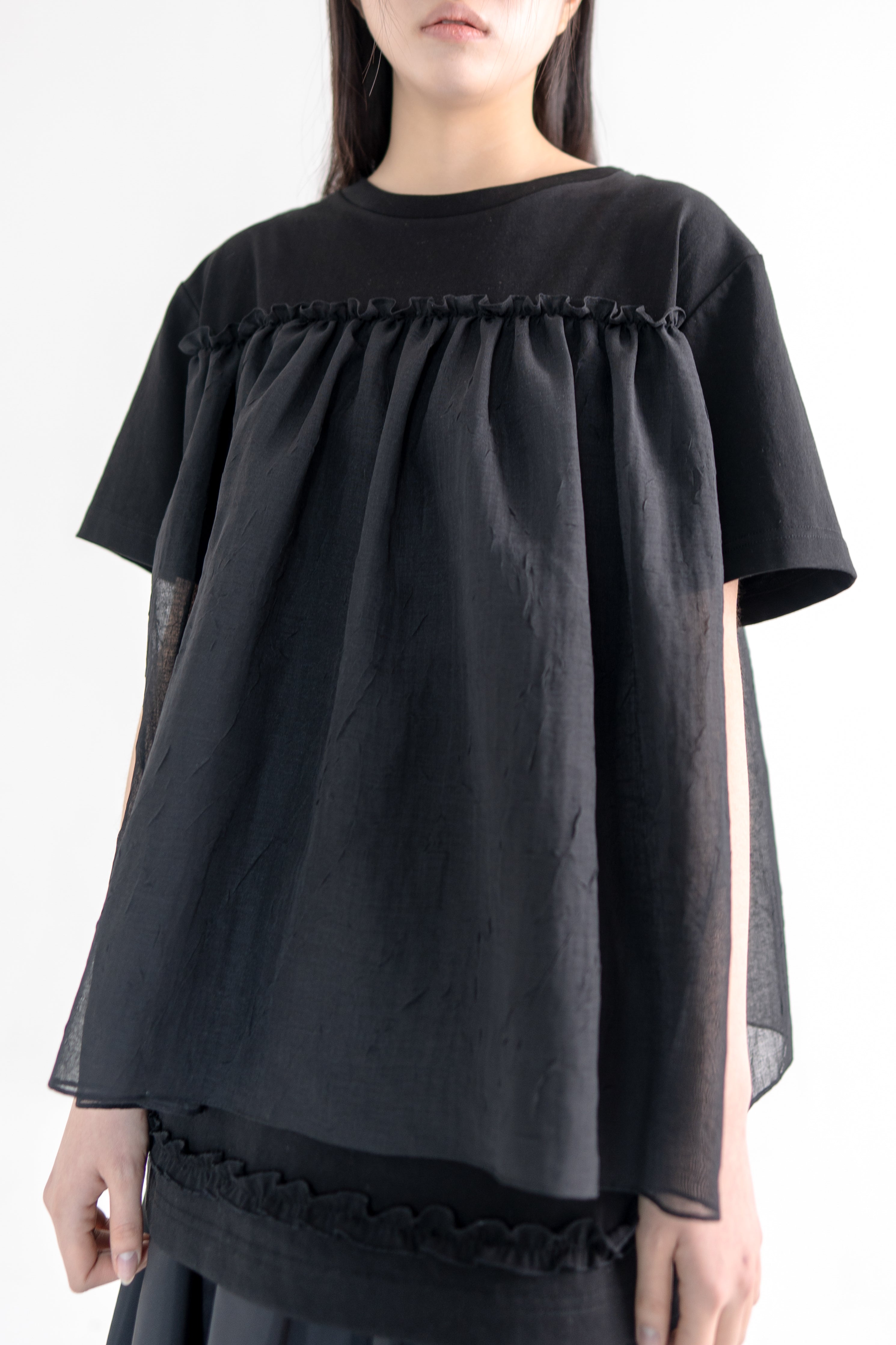 s/s organza layer t shirt