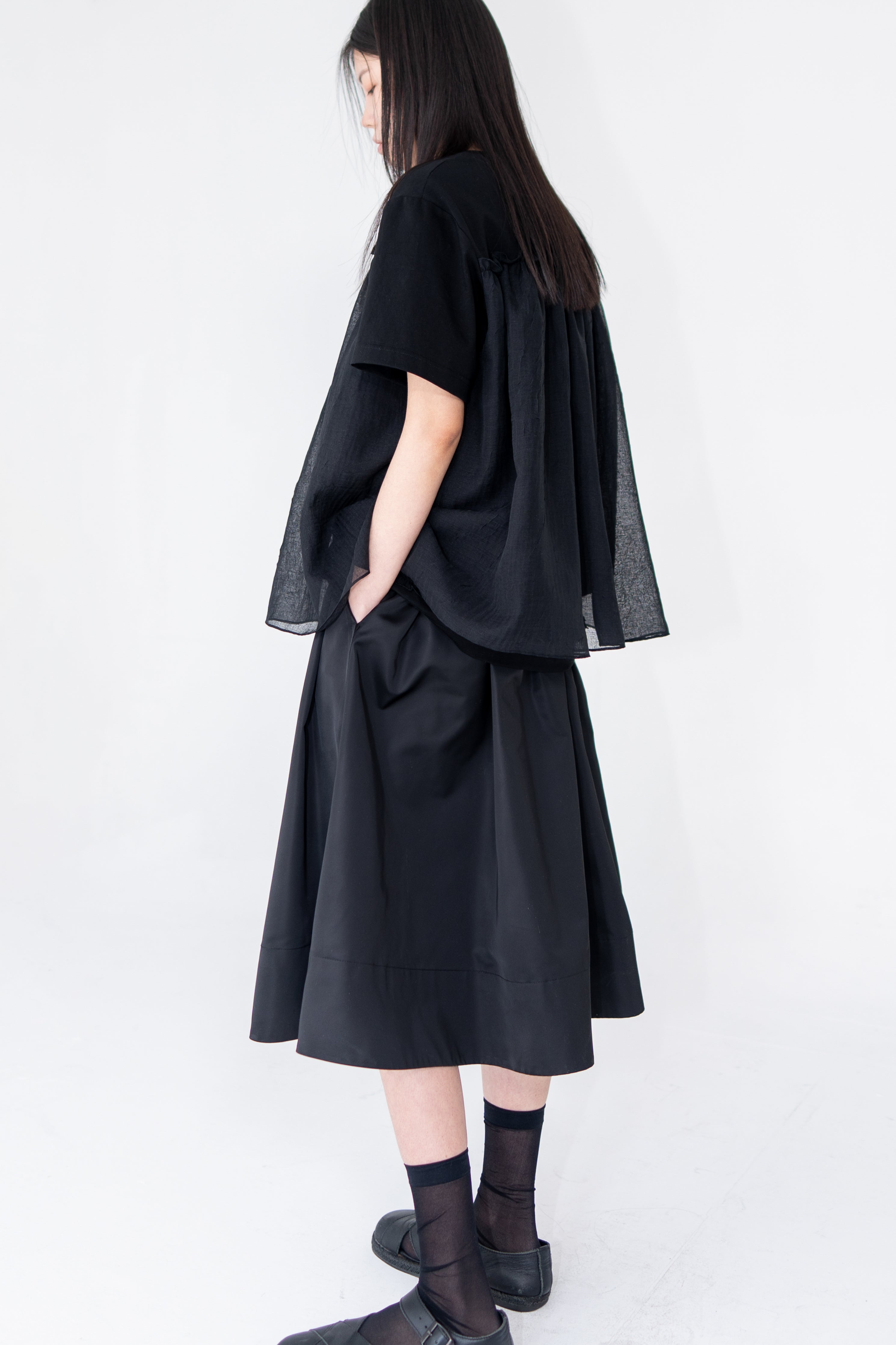 s/s organza layer t shirt