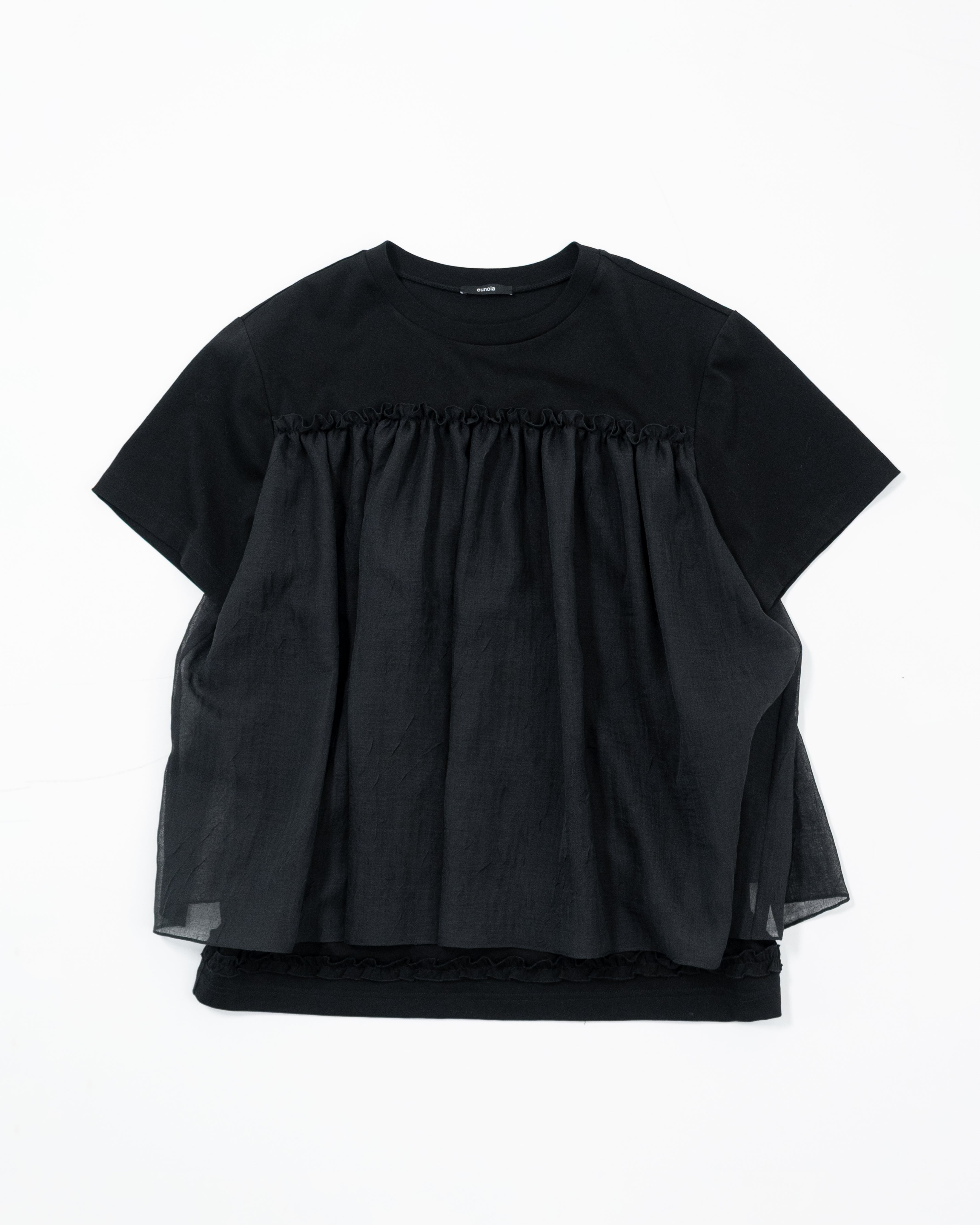 s/s organza layer t shirt