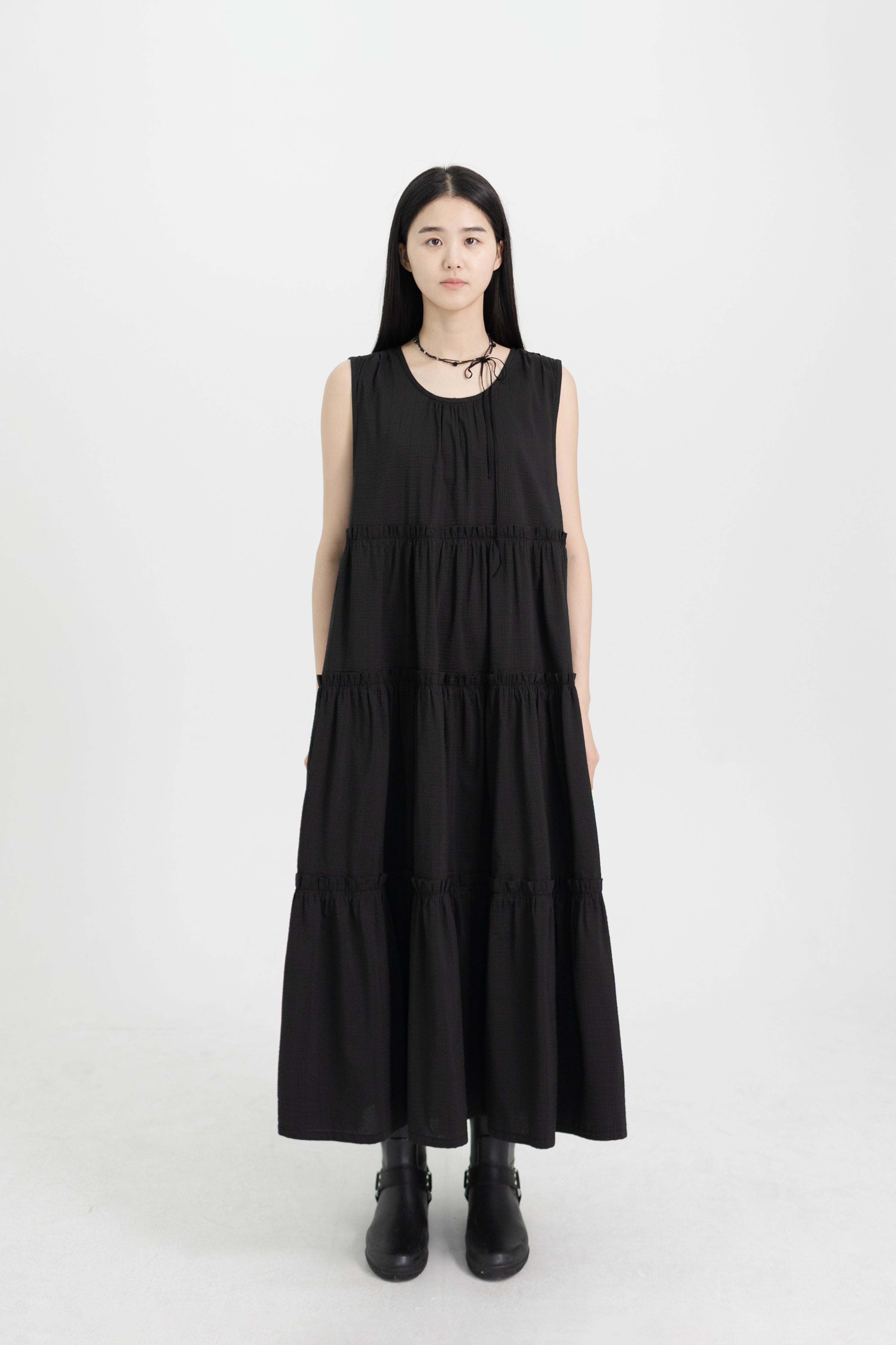 seersucker frill dress