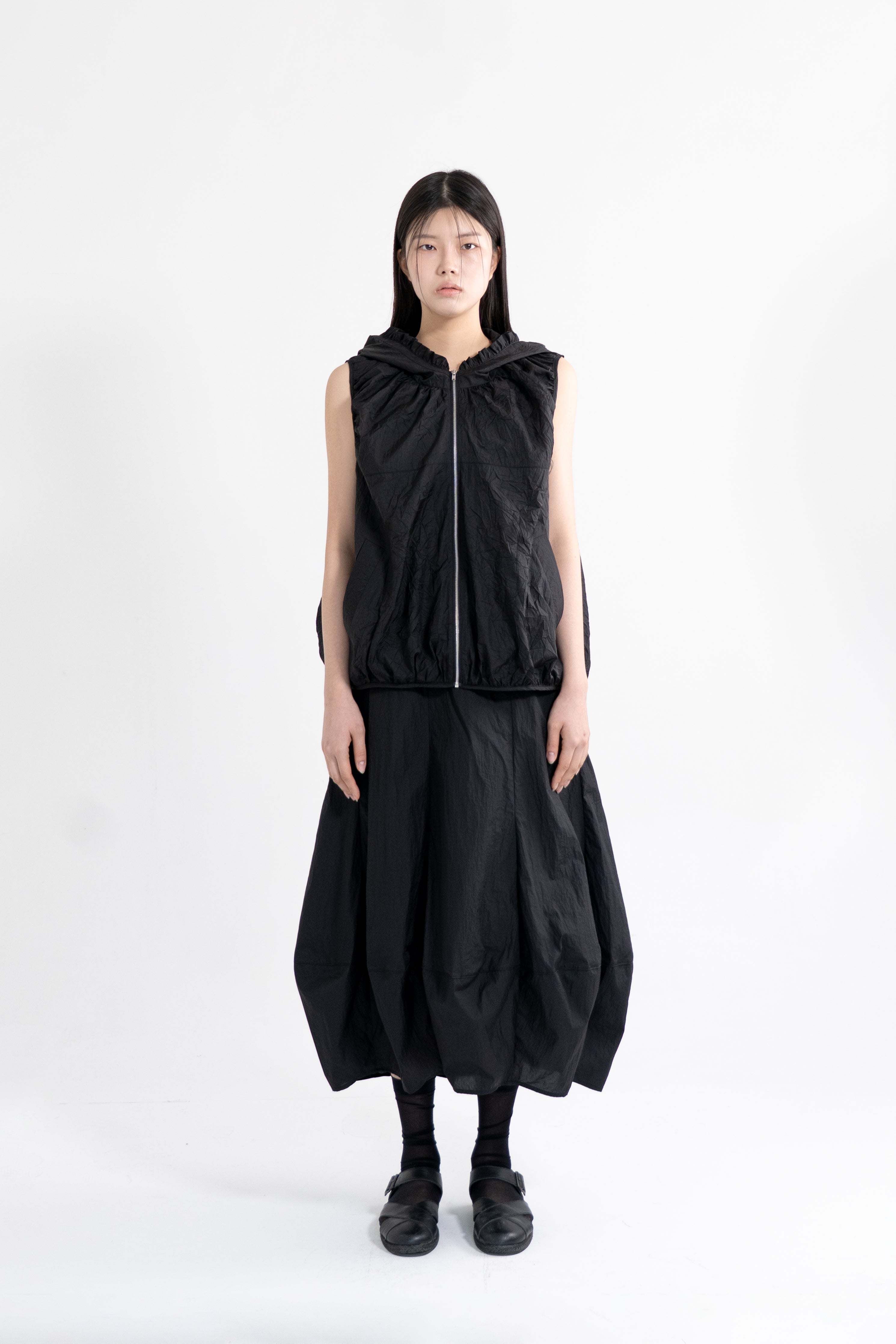 sheer hooded vest
