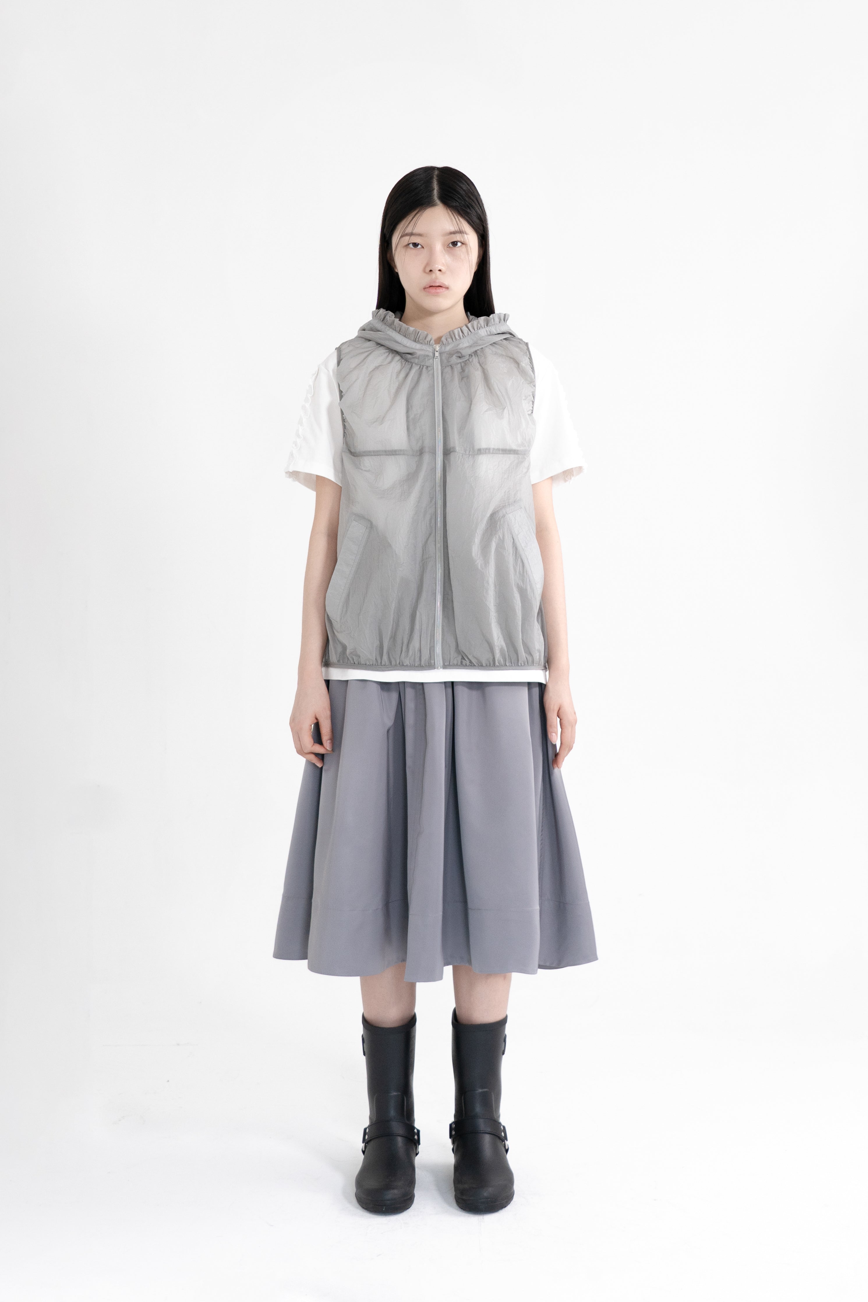 sheer hooded vest