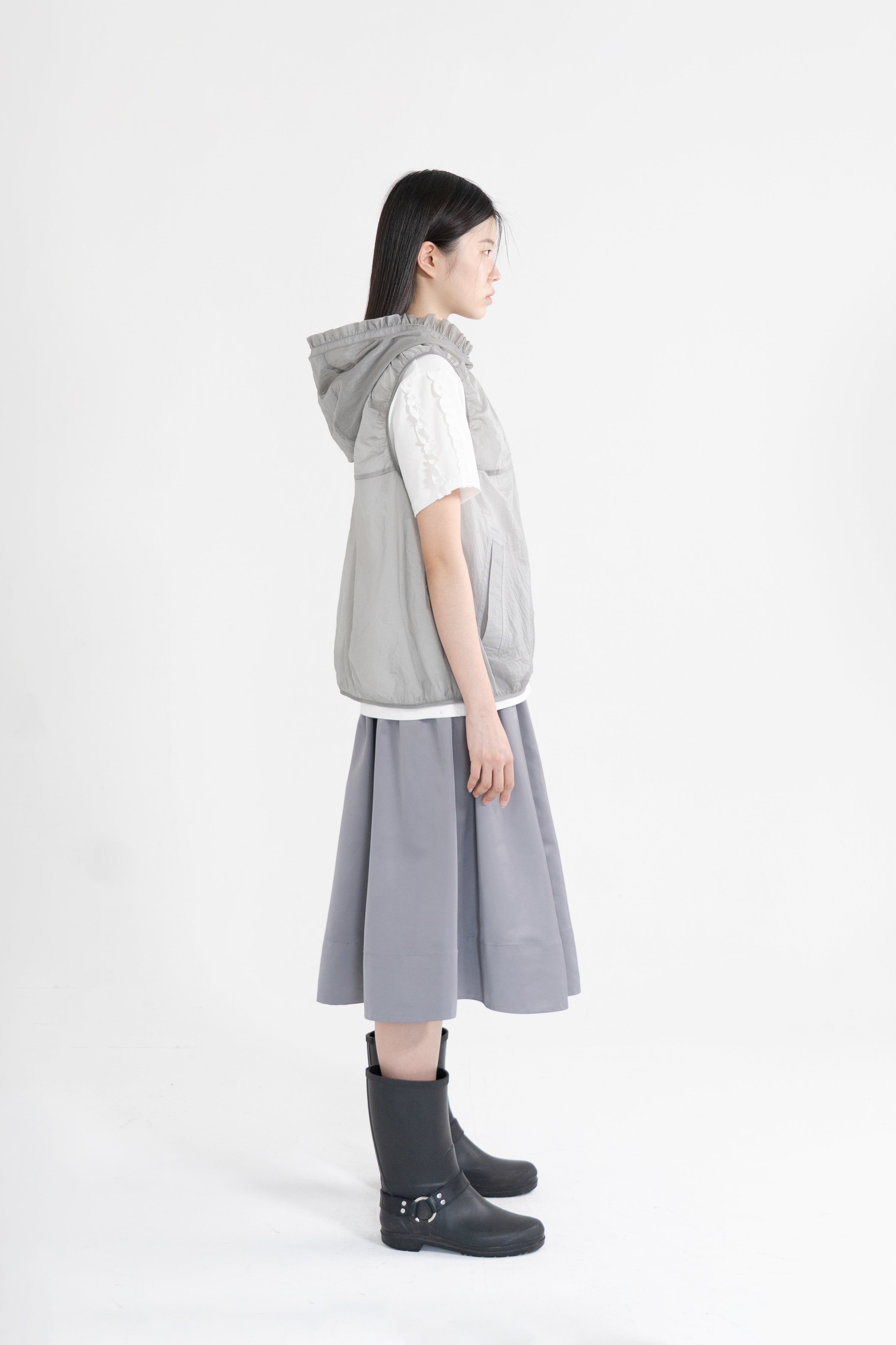 sheer hooded vest