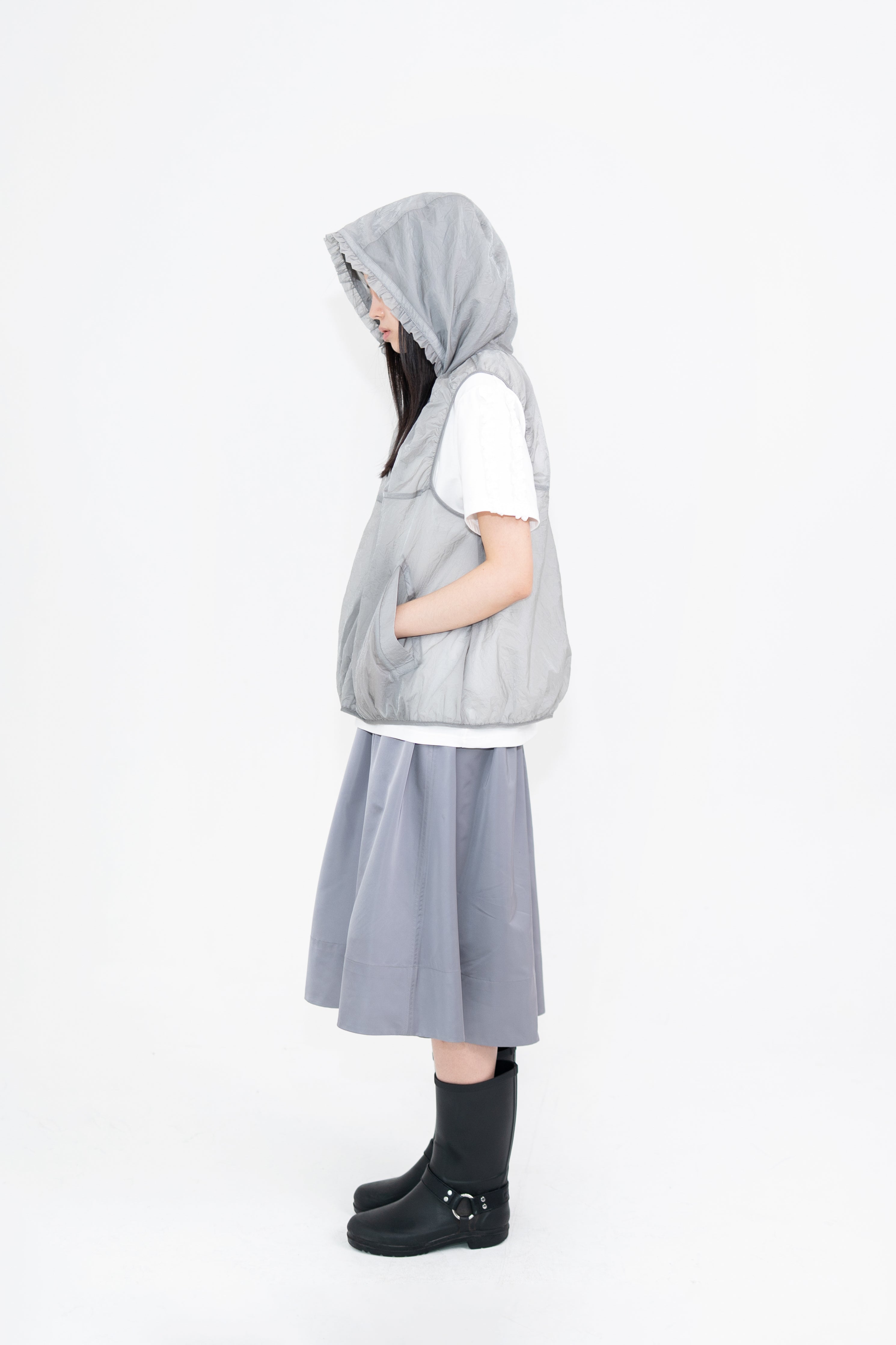 sheer hooded vest