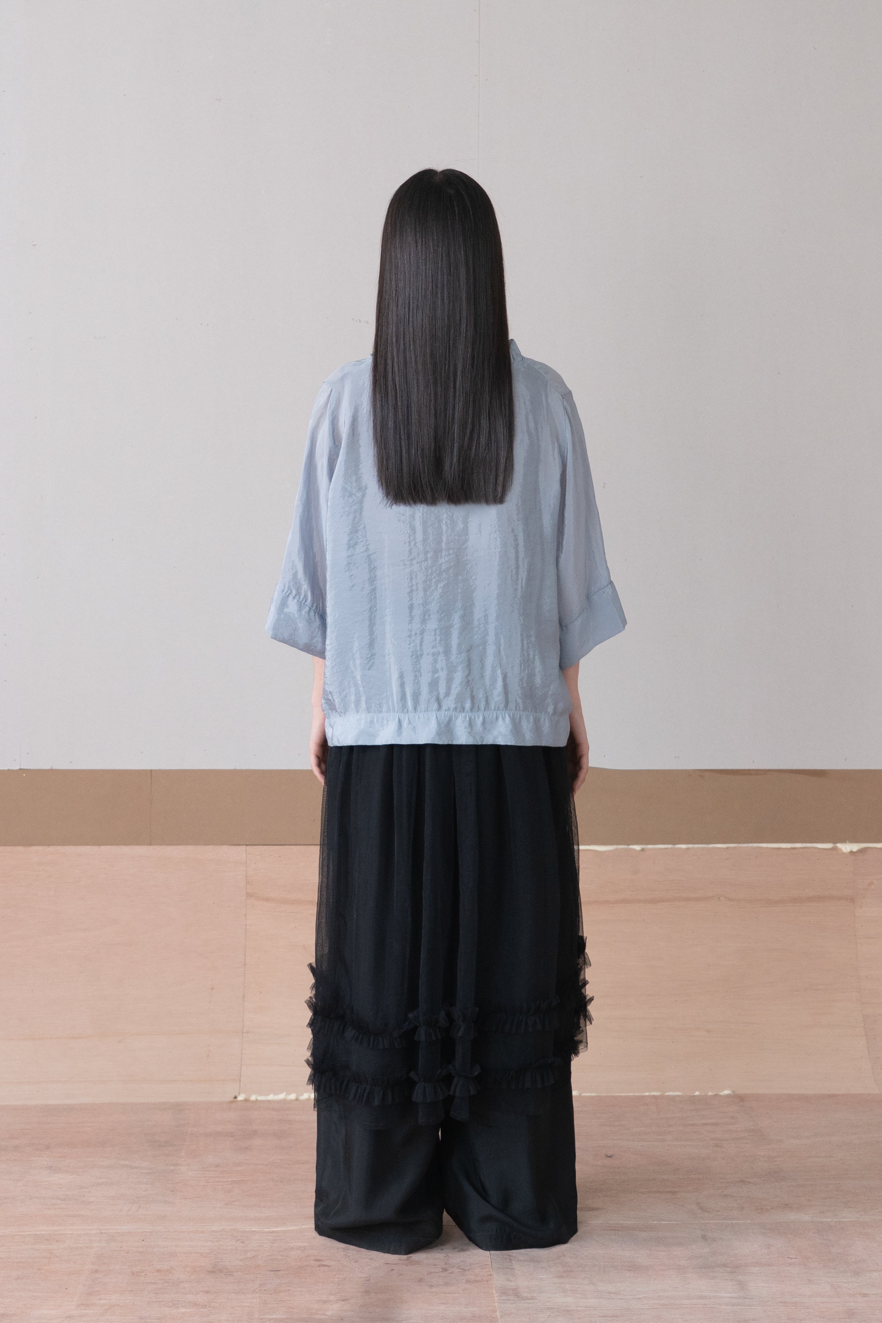 shine half neck blouse
