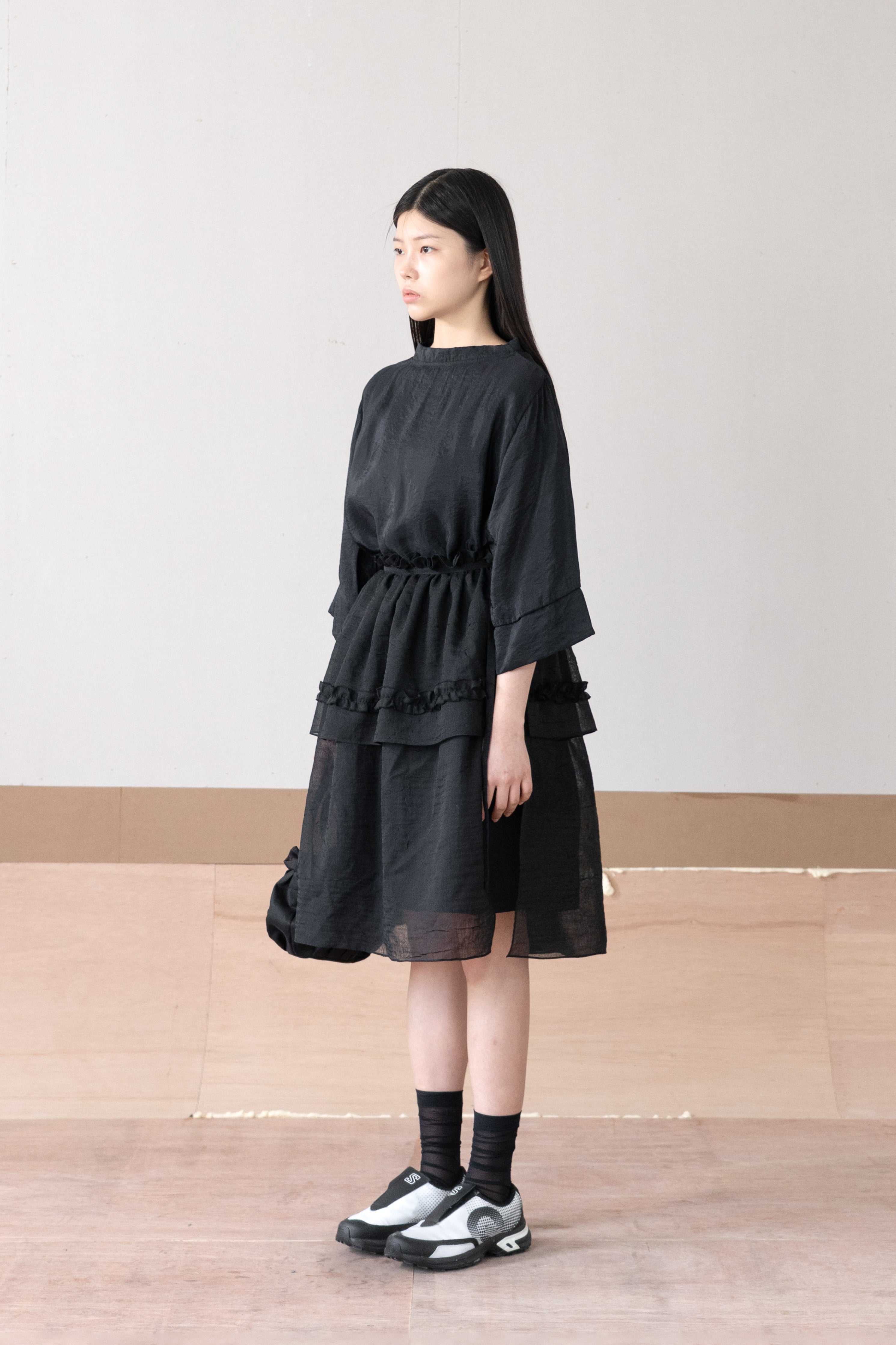 shine half neck blouse