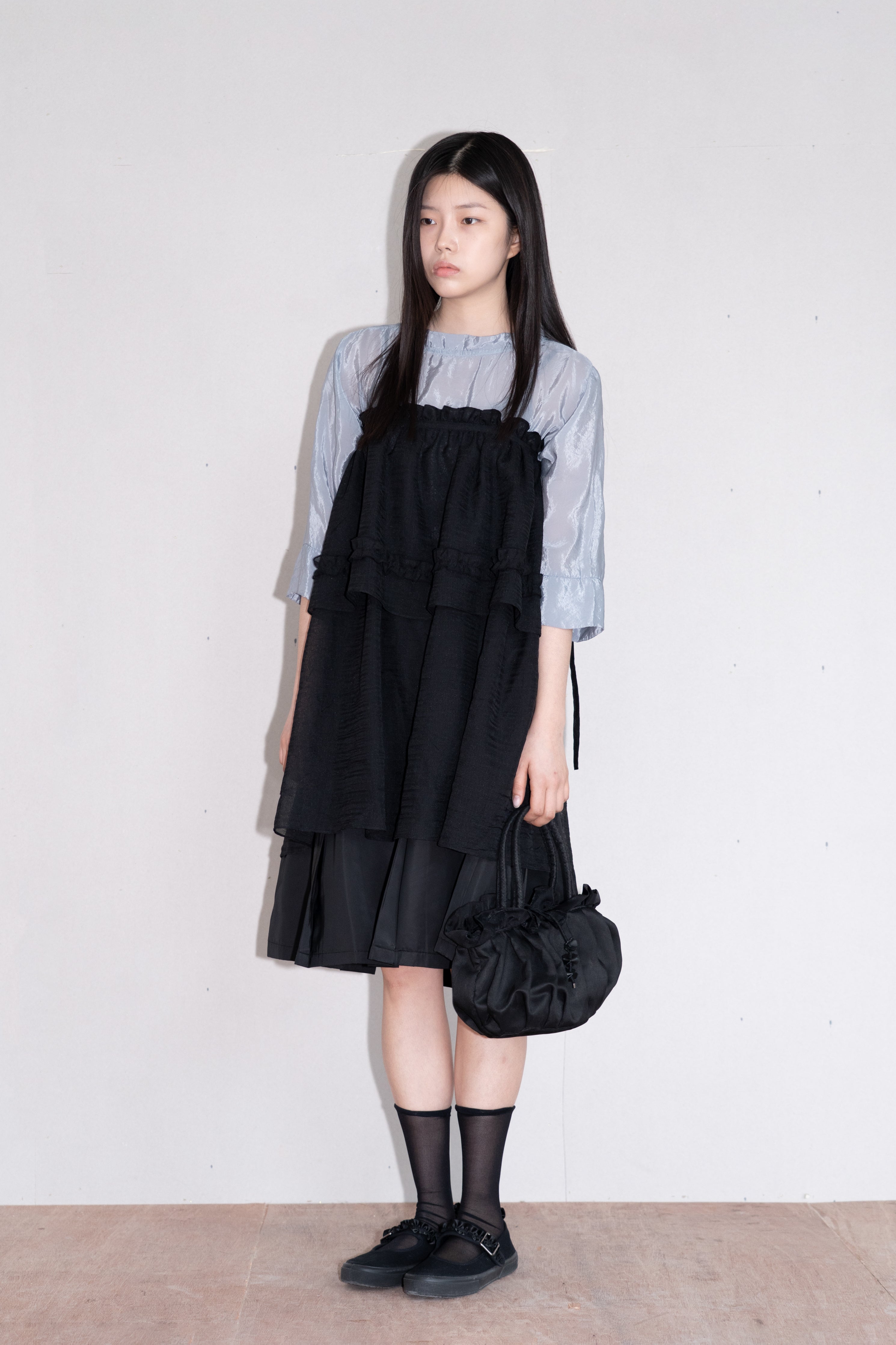 shine half neck blouse