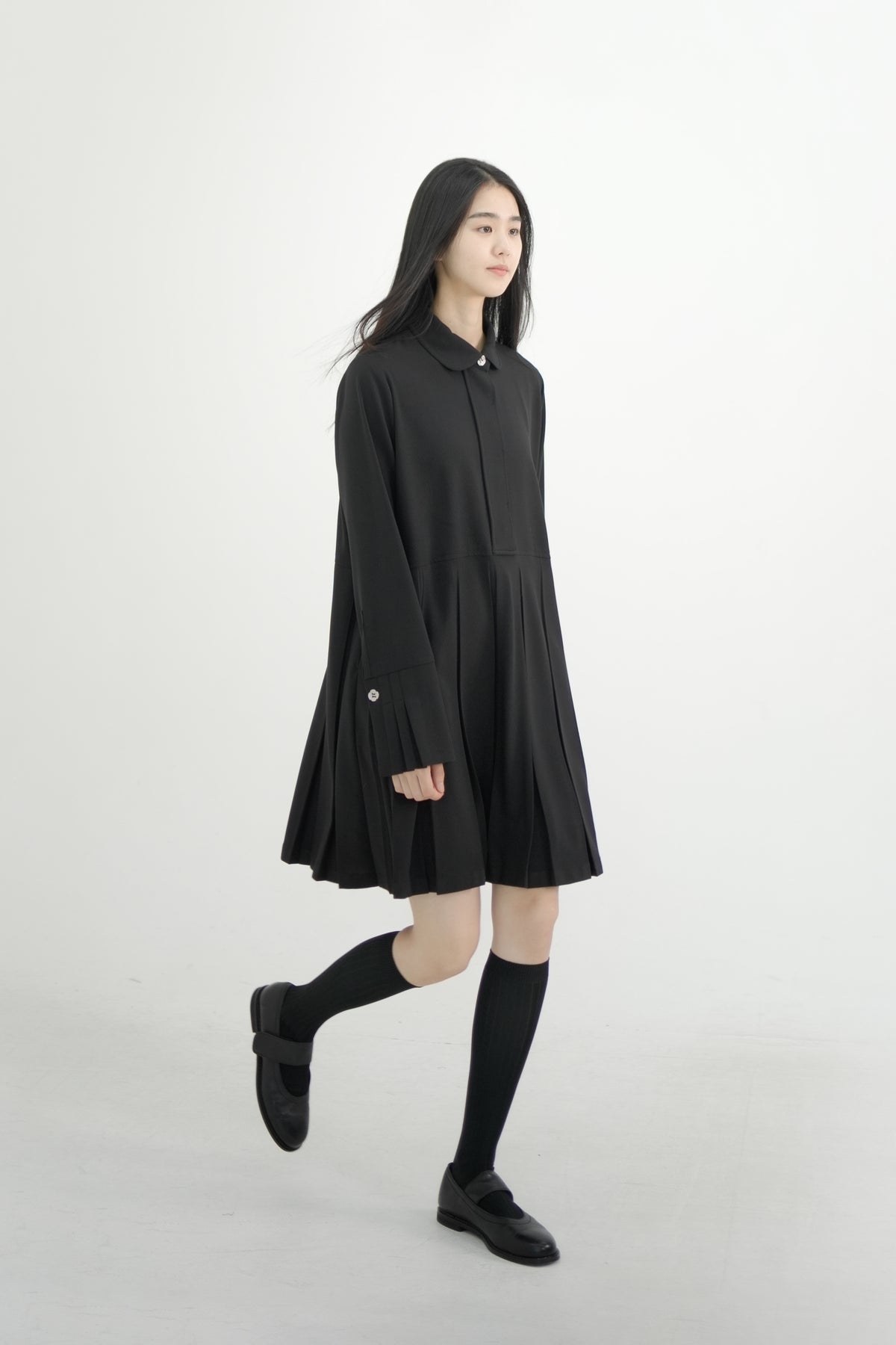 standard flower button dress