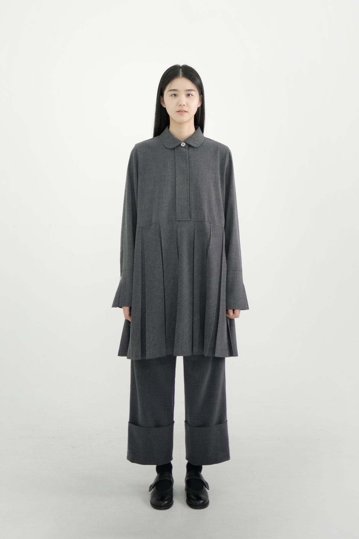 standard flower button dress