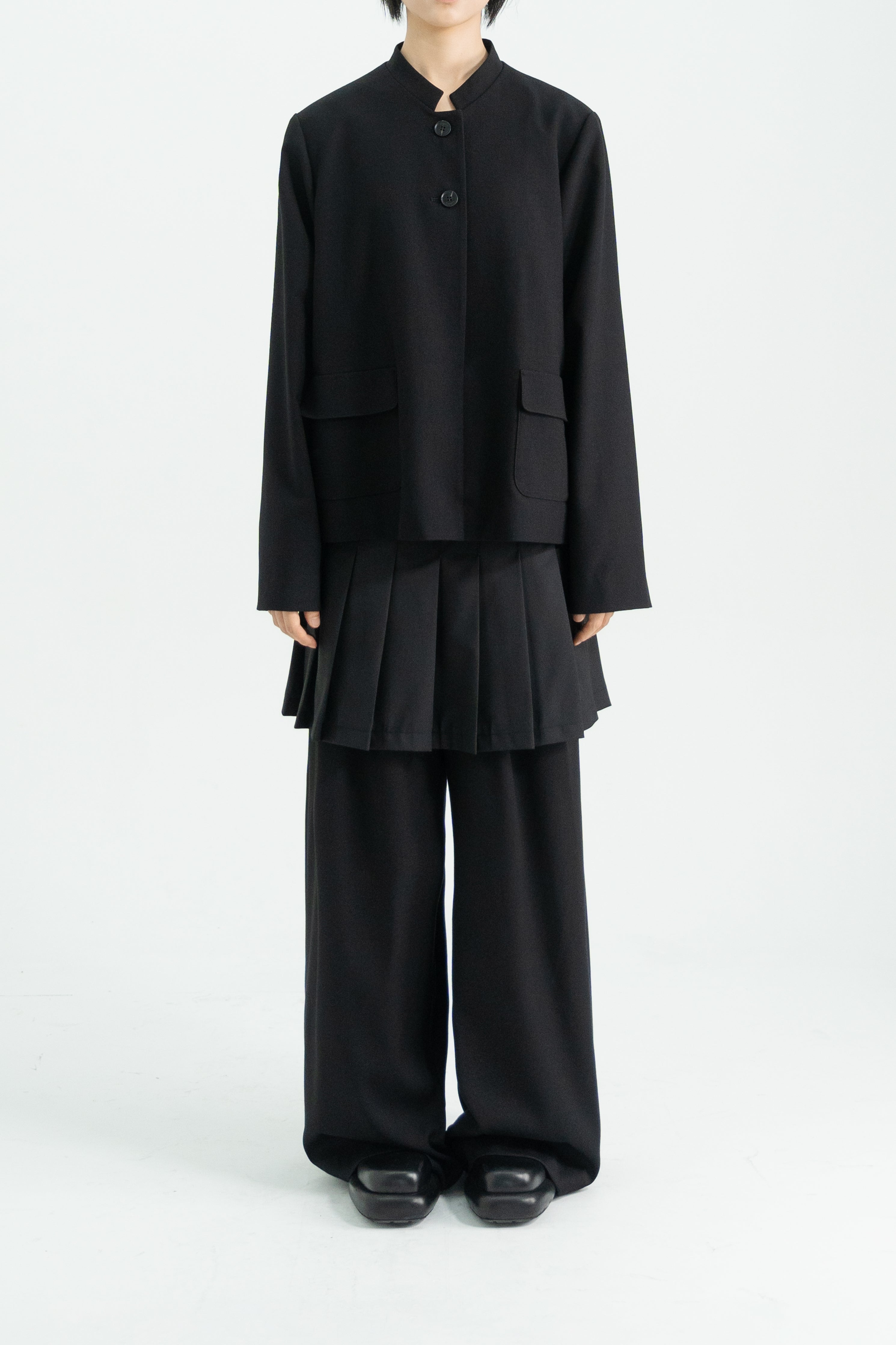 stand collar wool jacket