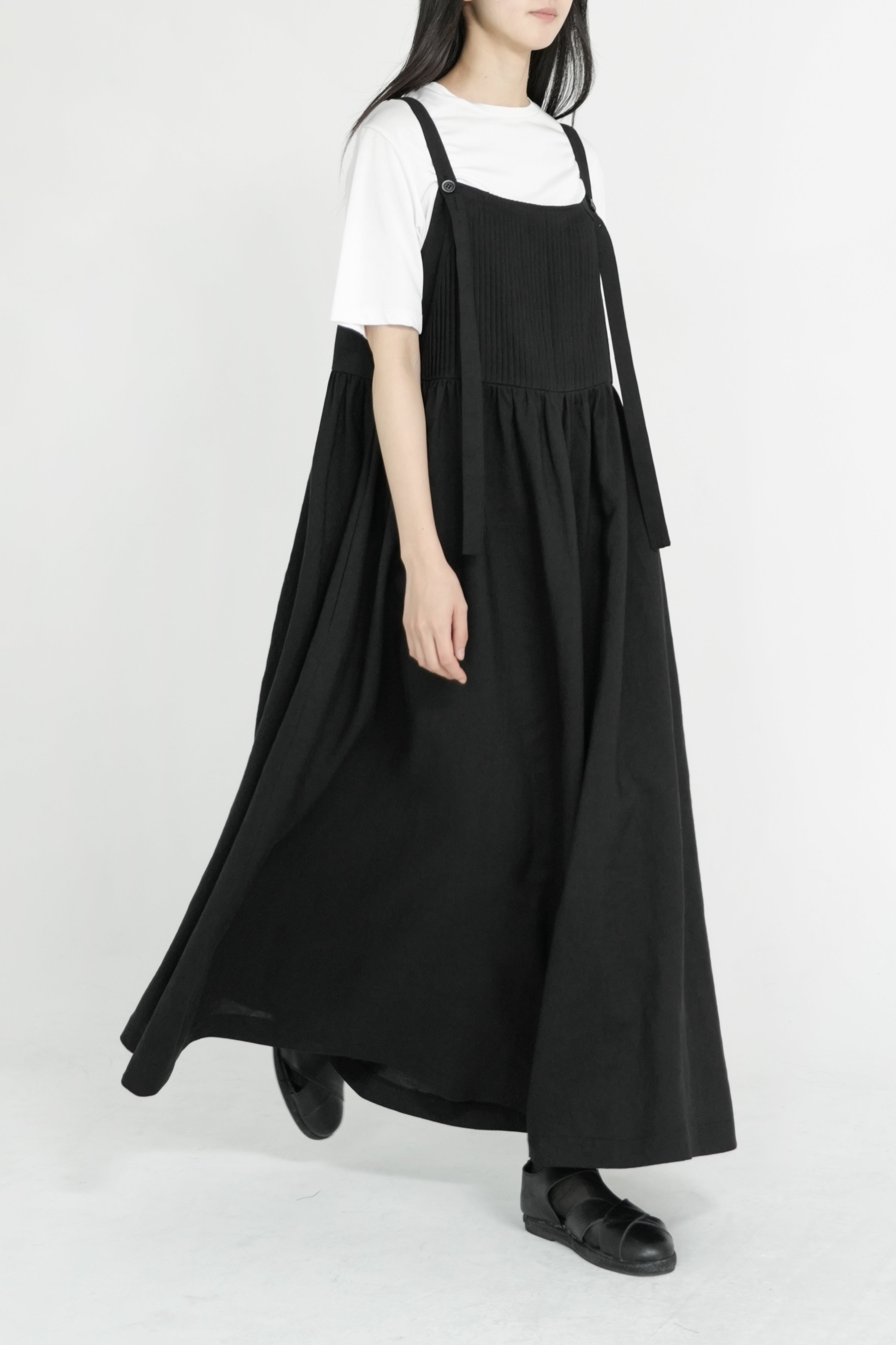 string button pintuck dress