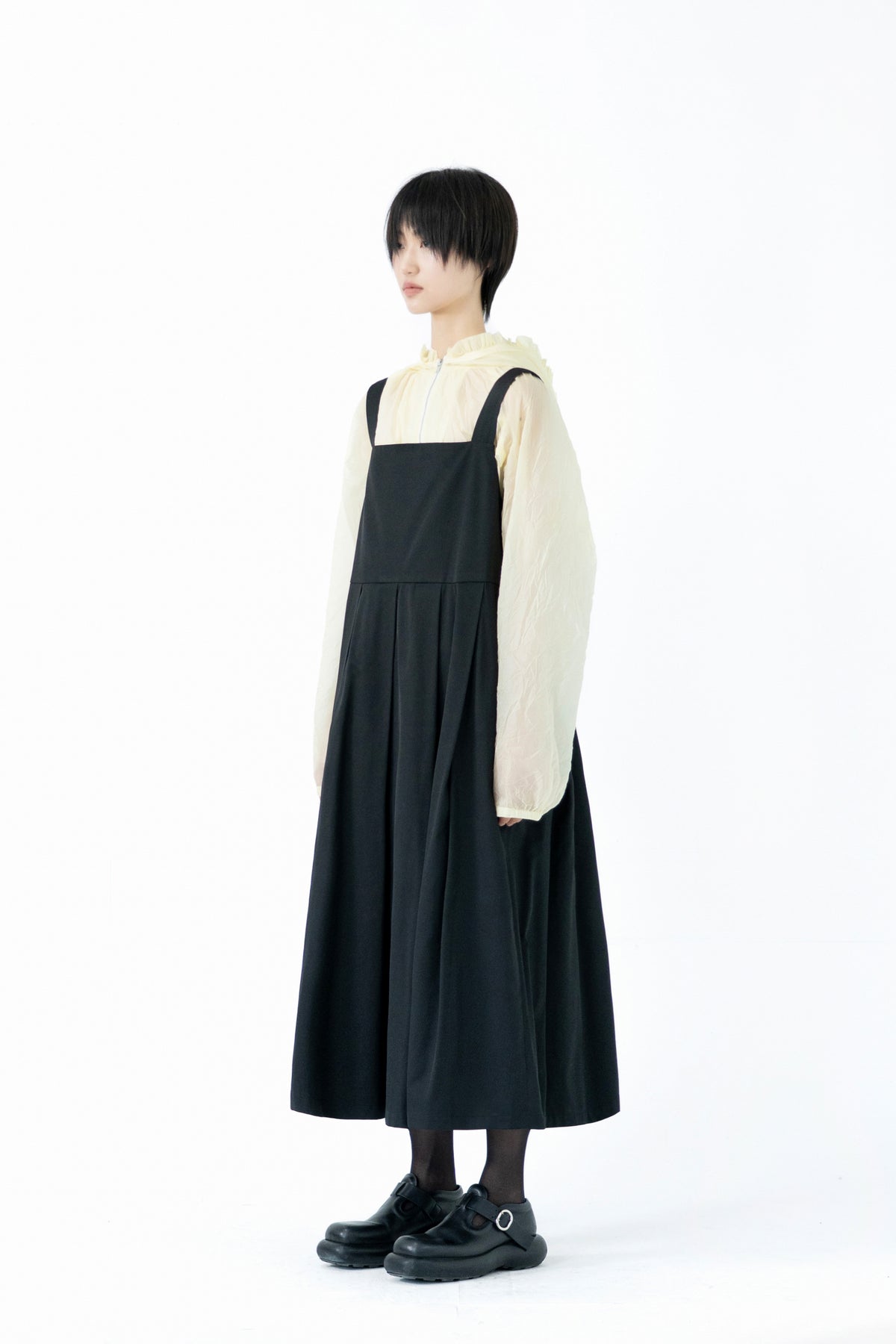 string tuck dress