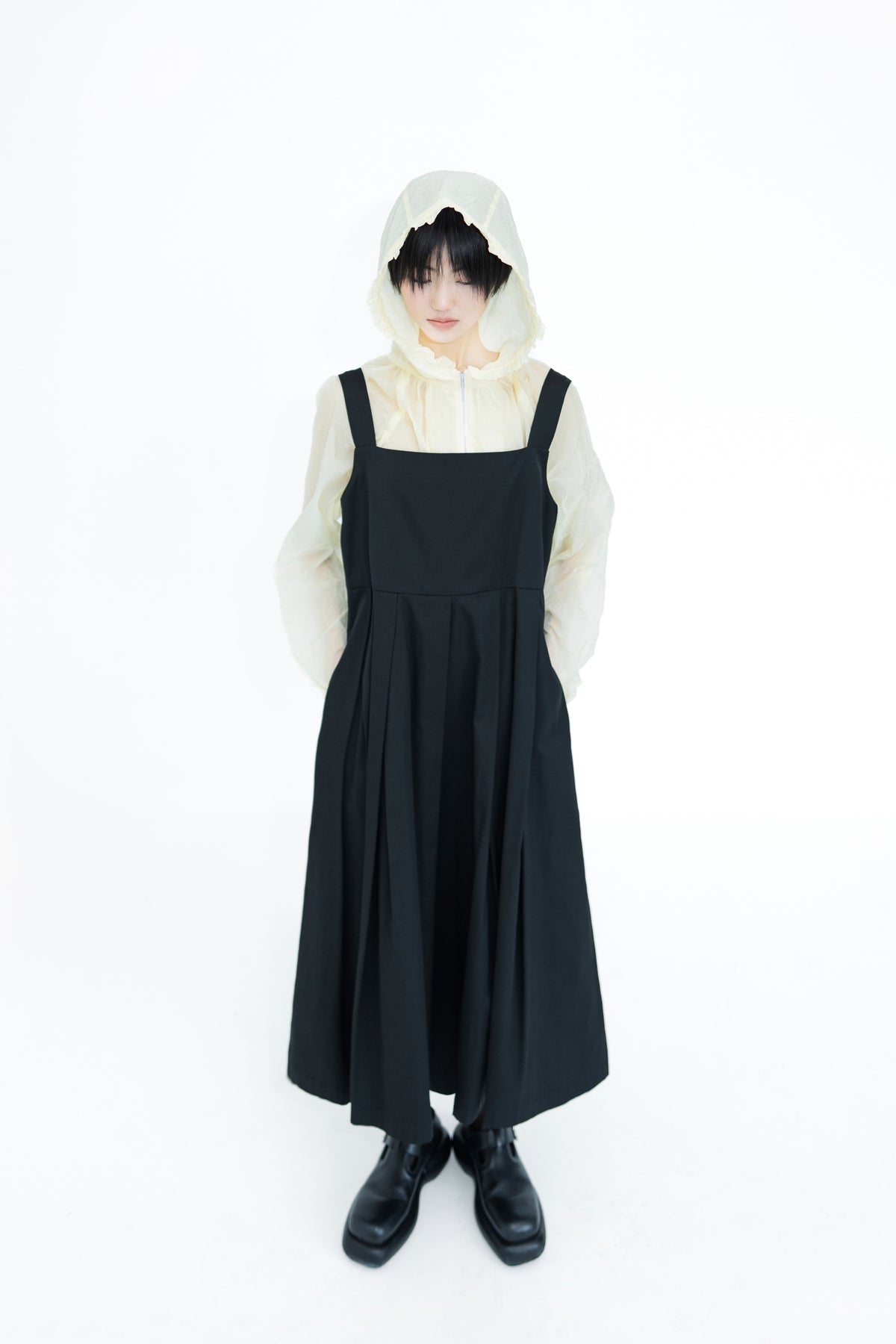 string tuck dress
