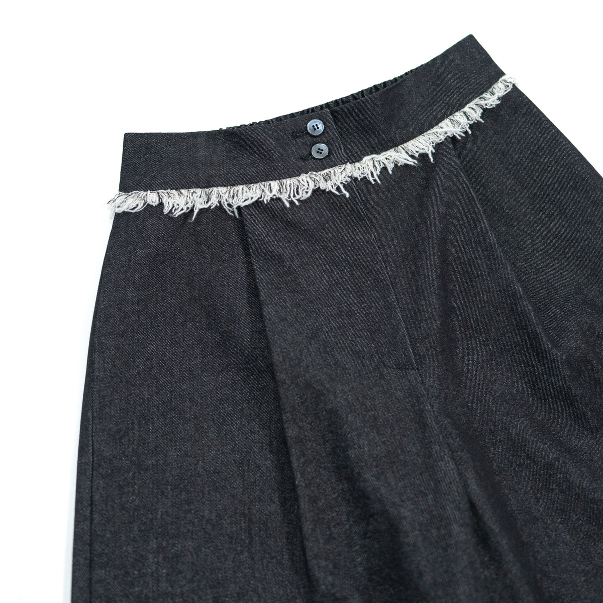 leather hem bermuda pants