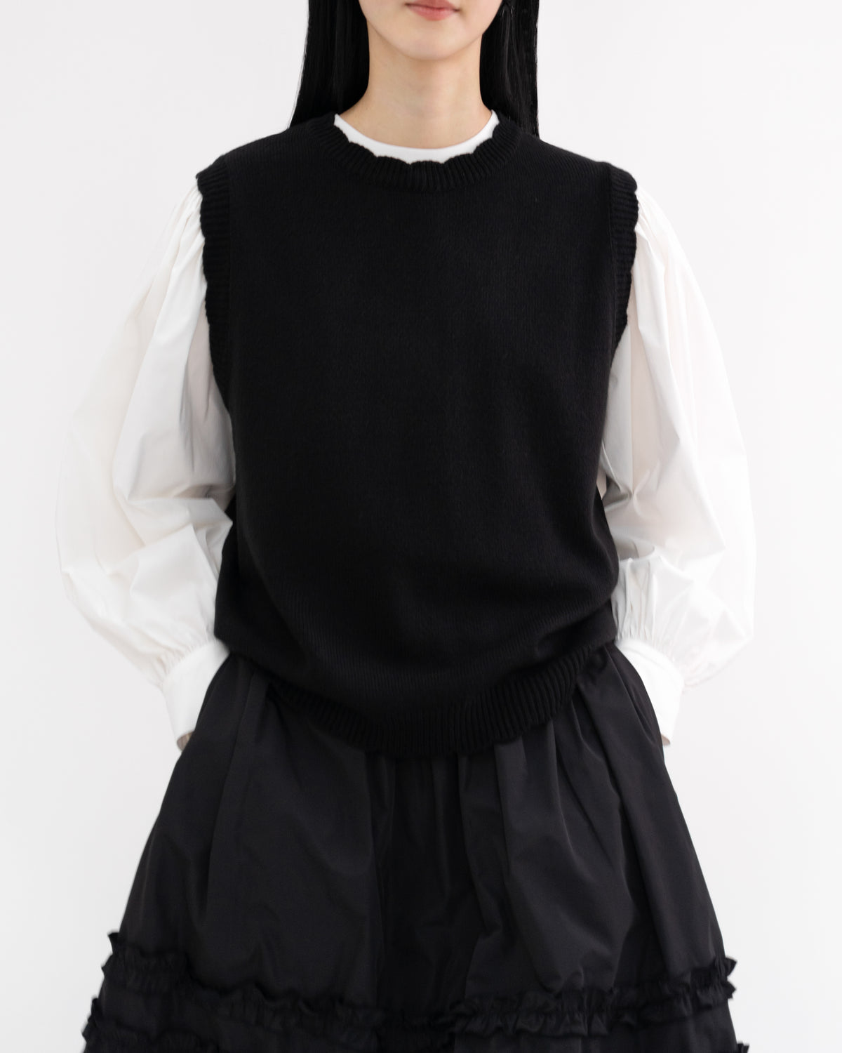 wave knit vest