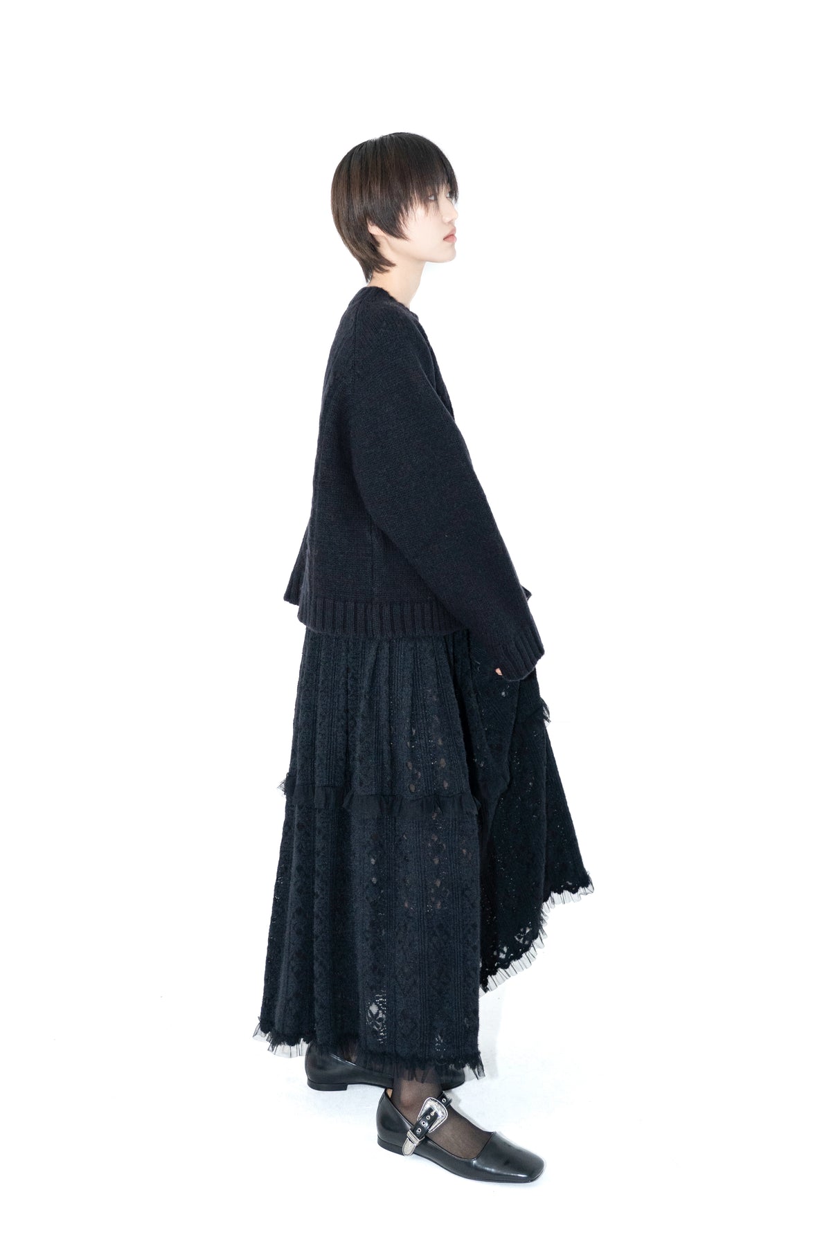 wool fleur pom knit