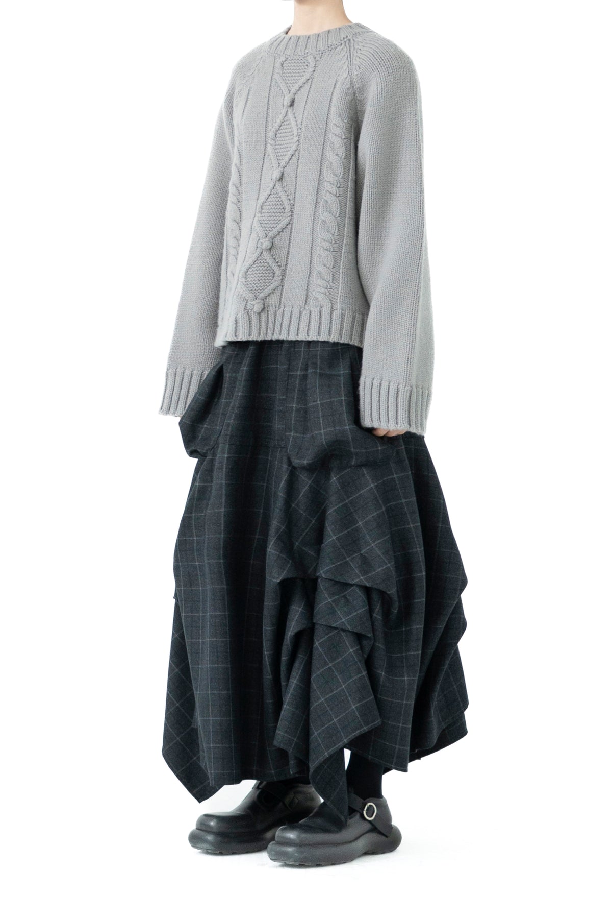 wool fleur pom knit