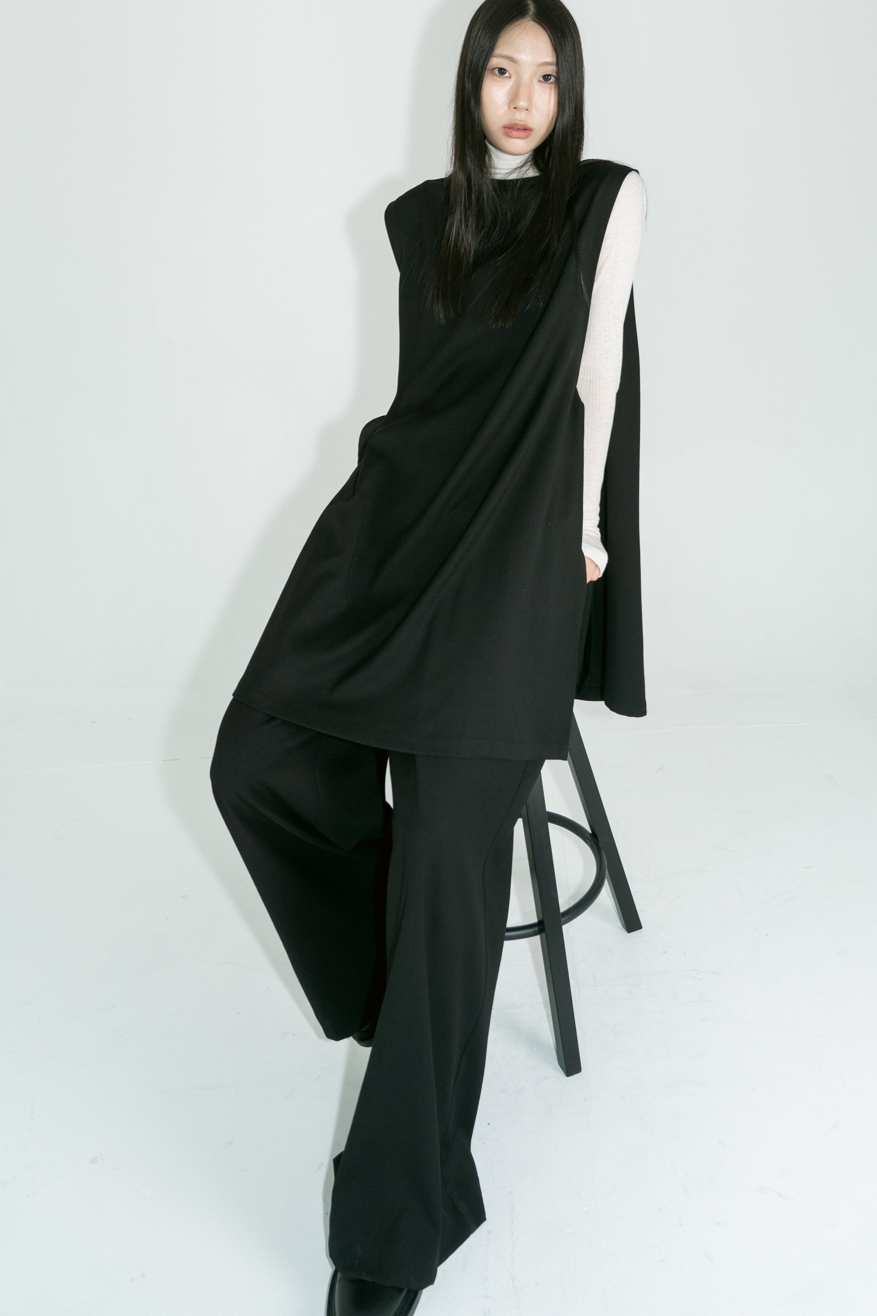 wool long vest