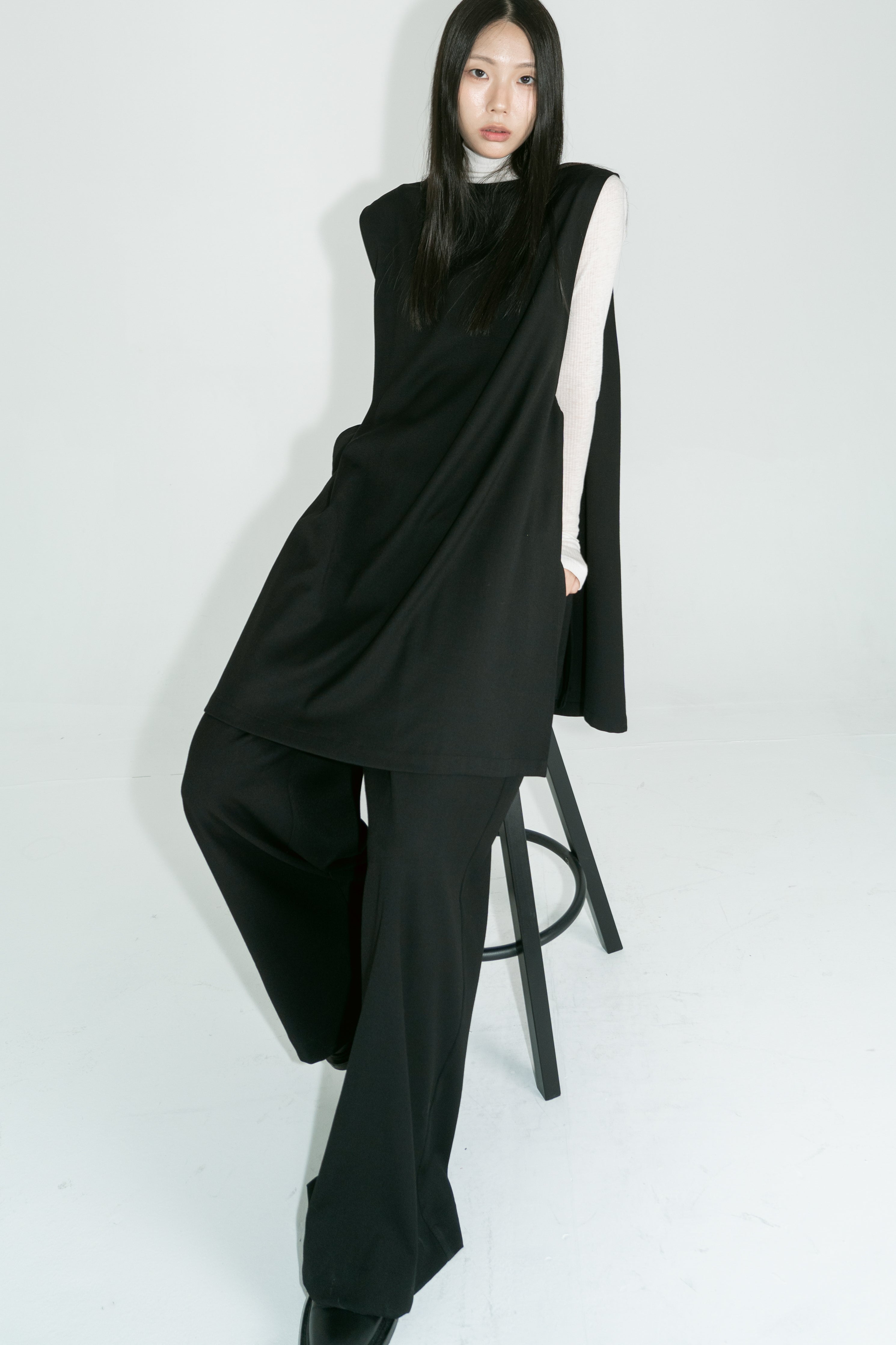 wool solid pants